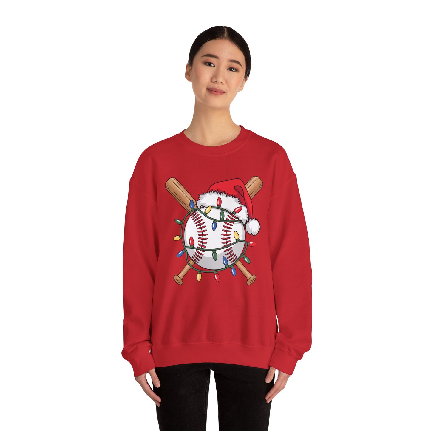 Santa Sports Design For Men Boys Christmas Baseball Player Sweatshirt