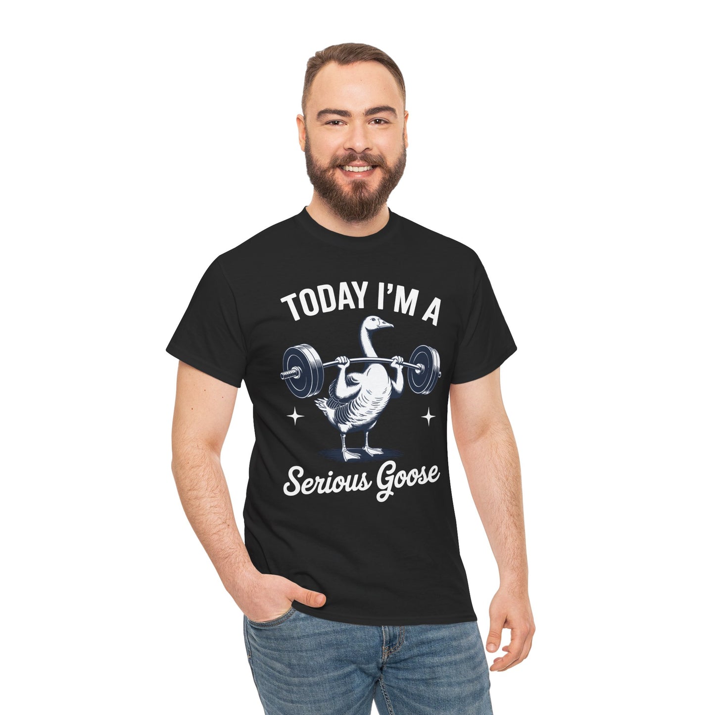 Funny Today I'm A Serious Goose Lifting Weights Gym Fitness T-Shirt