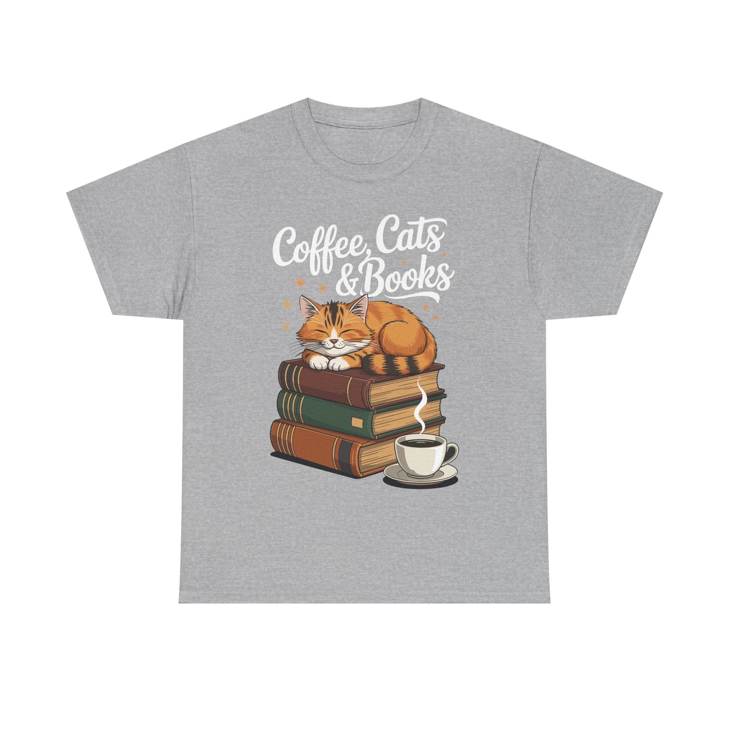Coffee Cats & Books Lover Tee