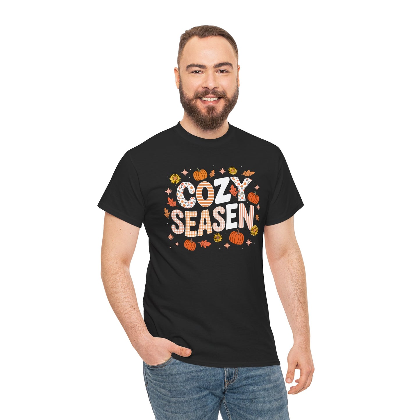 Cozy Season Autumn Fall Vibes Halloween Thanksgiving Pumpkin T-Shirt