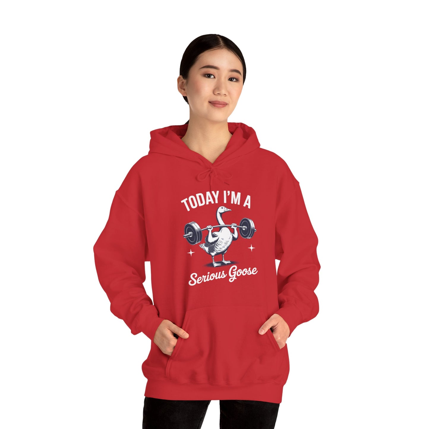Funny Today I'm A Serious Goose Lifting Weights Gym Fitness Hoodie