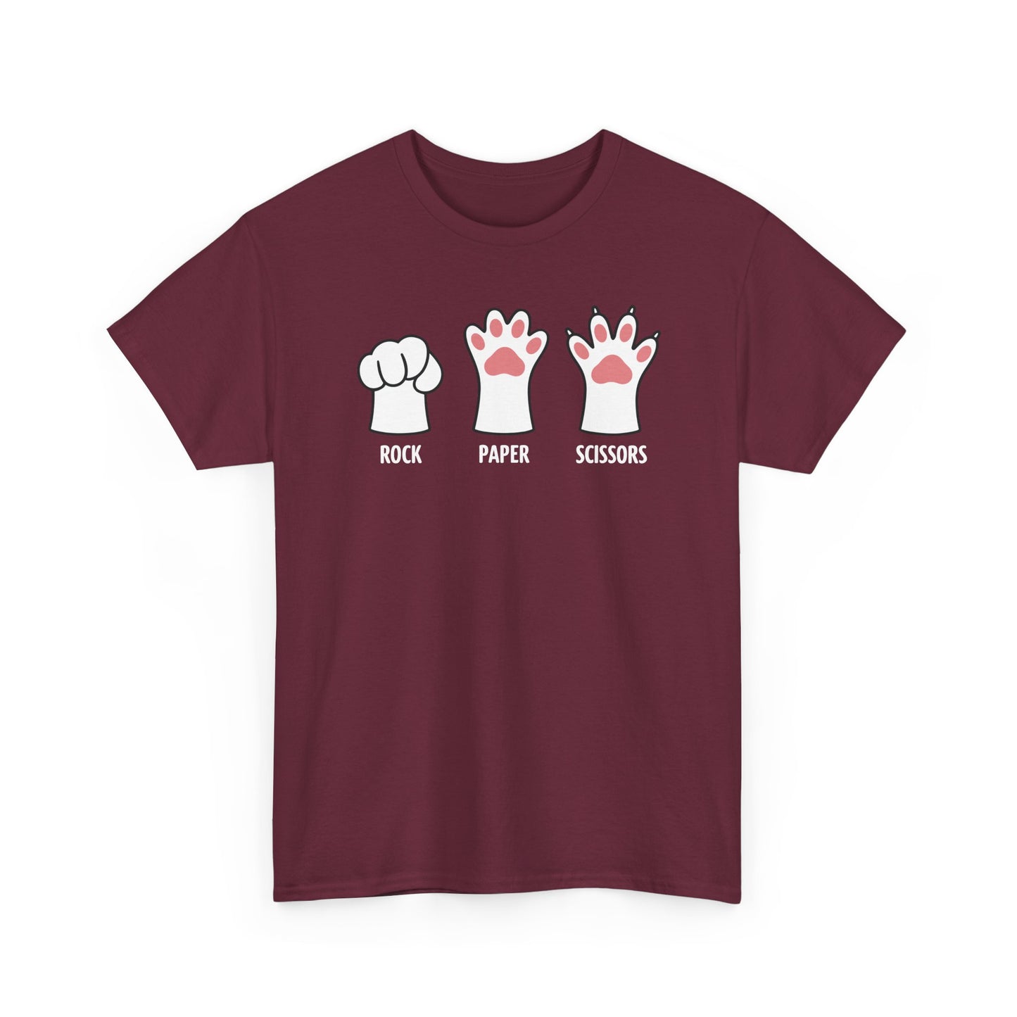 Funny Introvert Cat Animal Rescue Rock Paper Scissors Cute Paw Cat T-Shirt