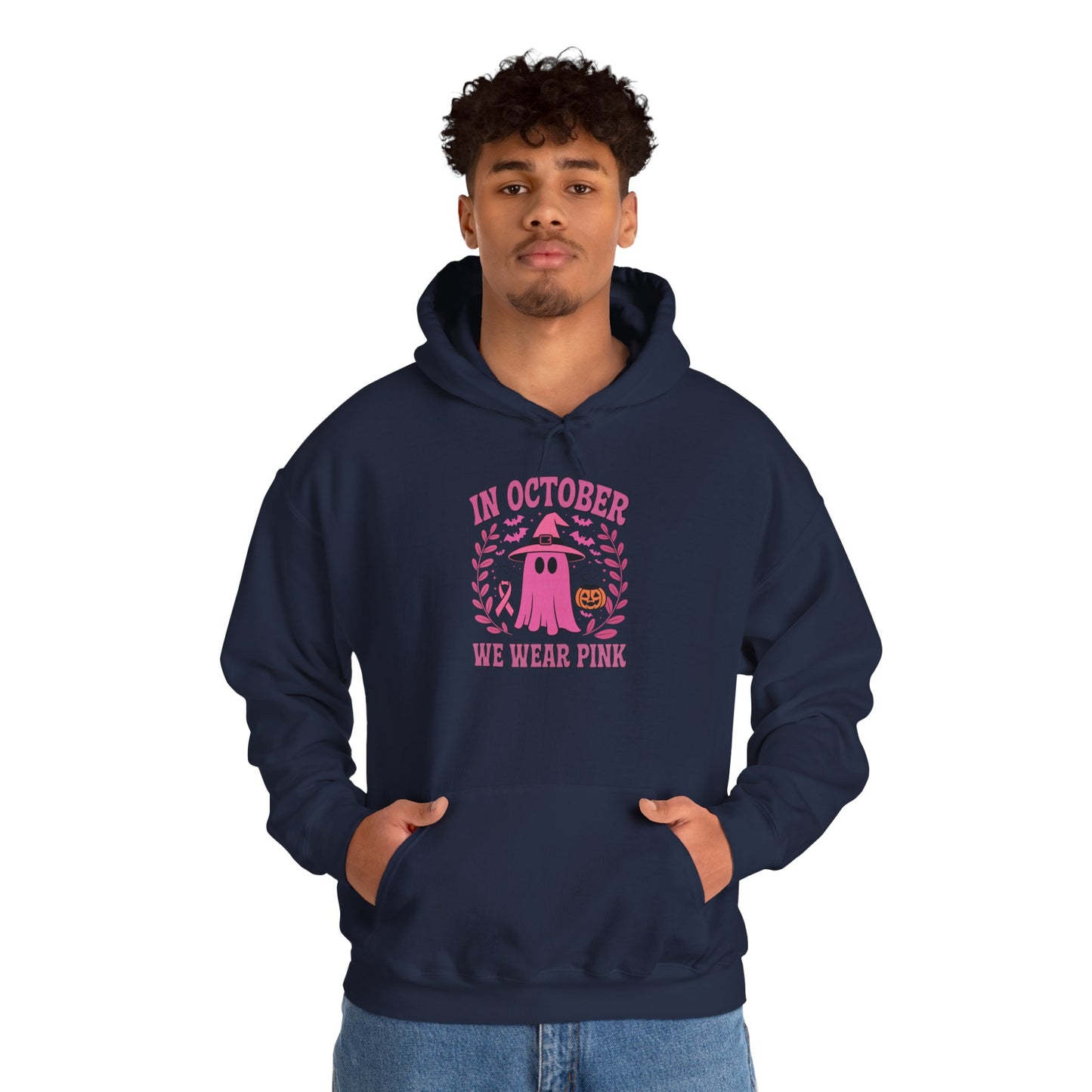 In October We Wear Pink Breast Cancer Awareness Halloween Hoodie