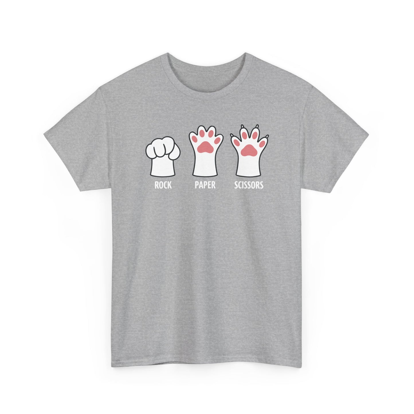 Funny Introvert Cat Animal Rescue Rock Paper Scissors Cute Paw Cat T-Shirt