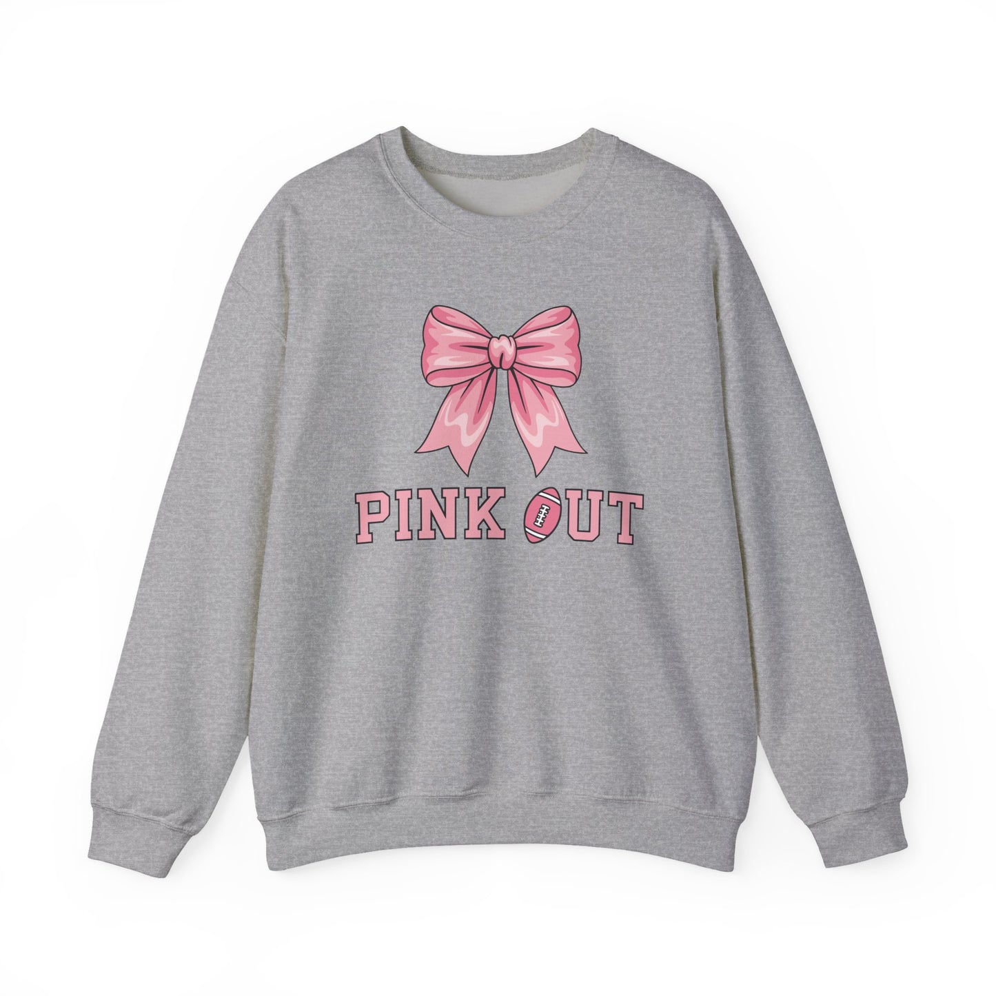 Pink Out Football Bow Preppy Breast Cancer Awareness Women Sweatshirt