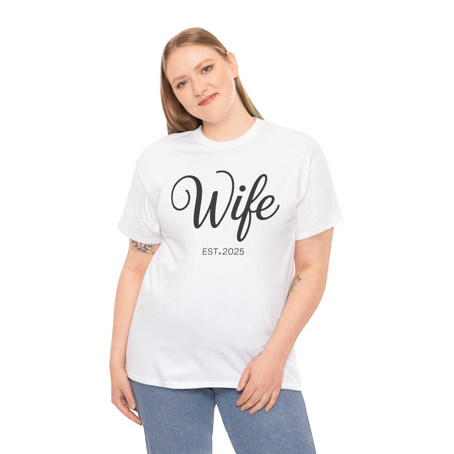 Wife Est 2025 Just Married Honeymoon Wedding Couples T-Shirt