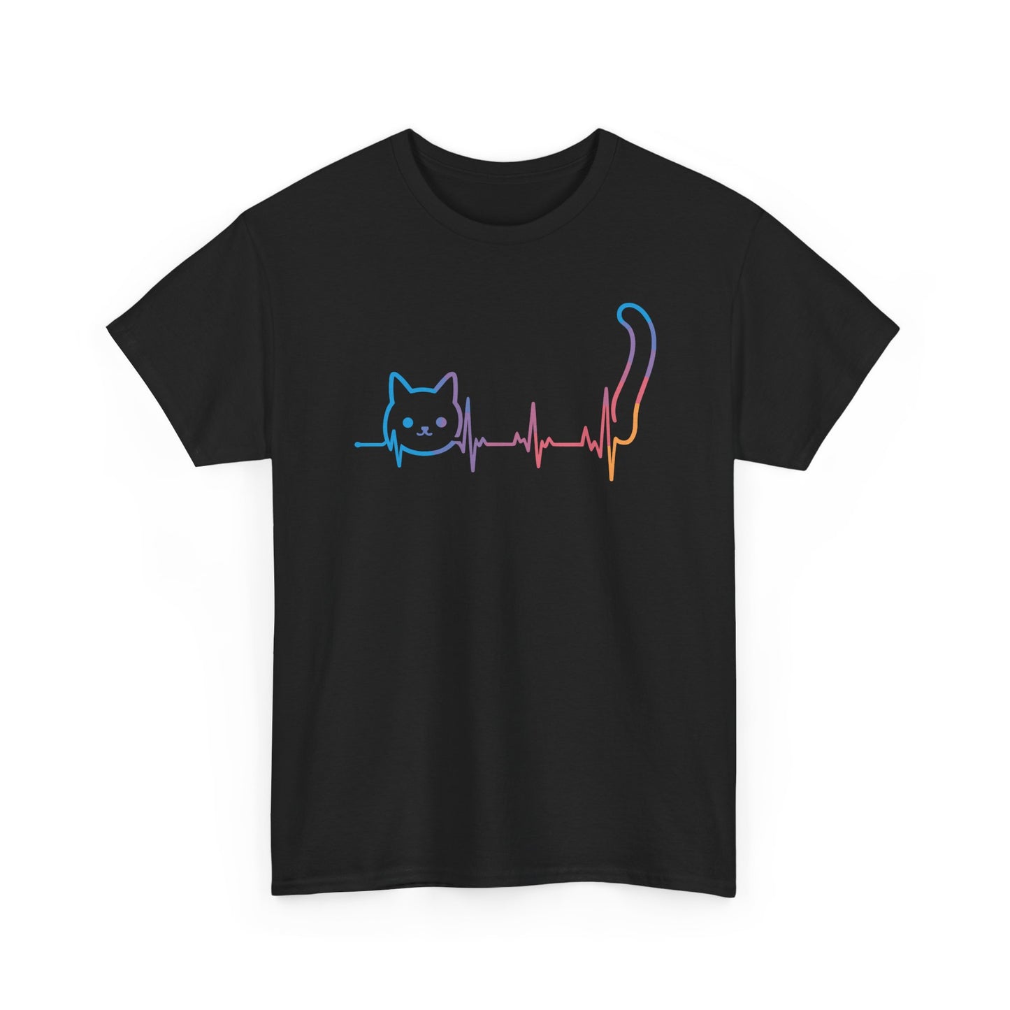 Heartbeat Cat Lover Animal Silhouette Cute Cat T-Shirt