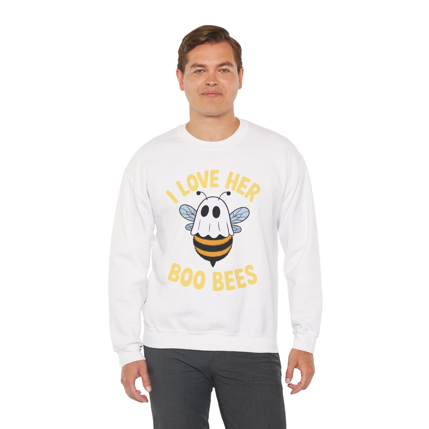 I Love Her Boo Bees Couples Halloween Adult Costume His Men Sweatshirt