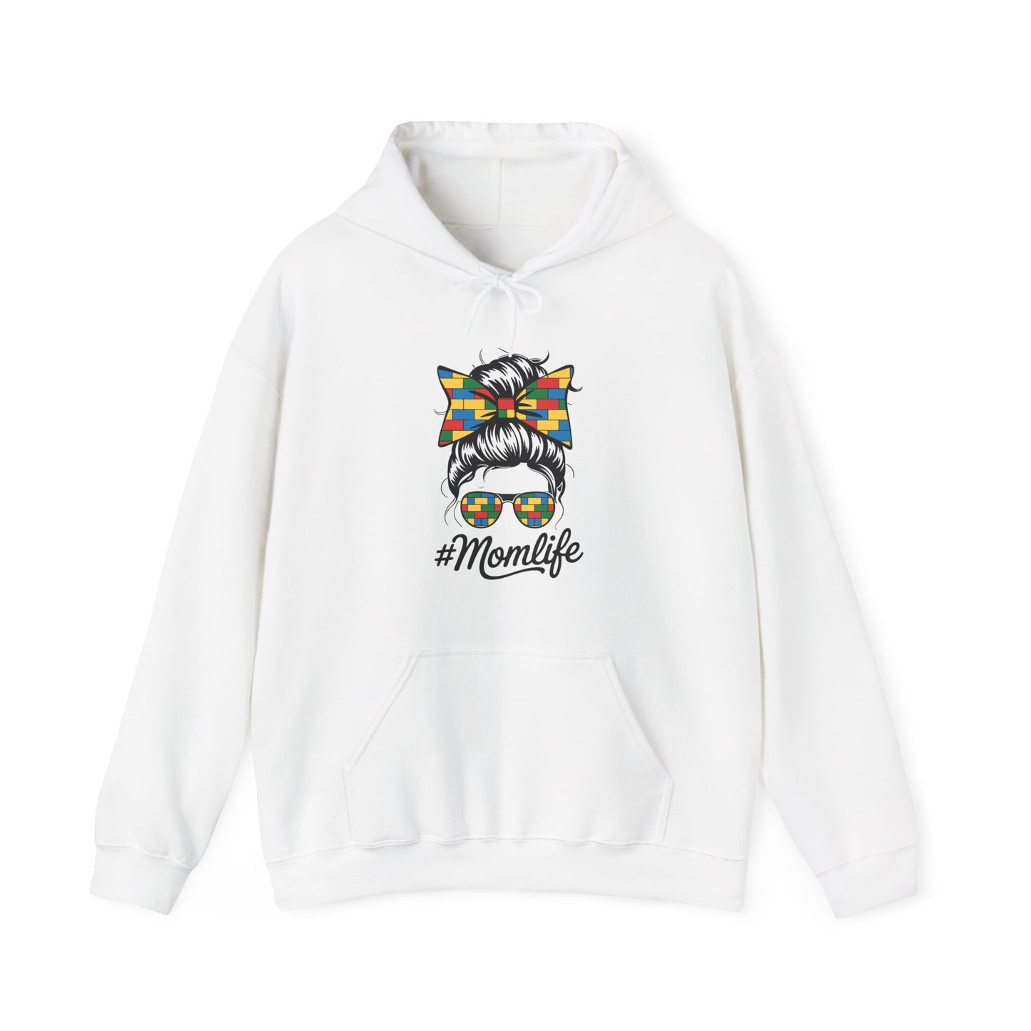 Building Block Messy Bun Mom Life Master Builder Mothers Day Hoodie