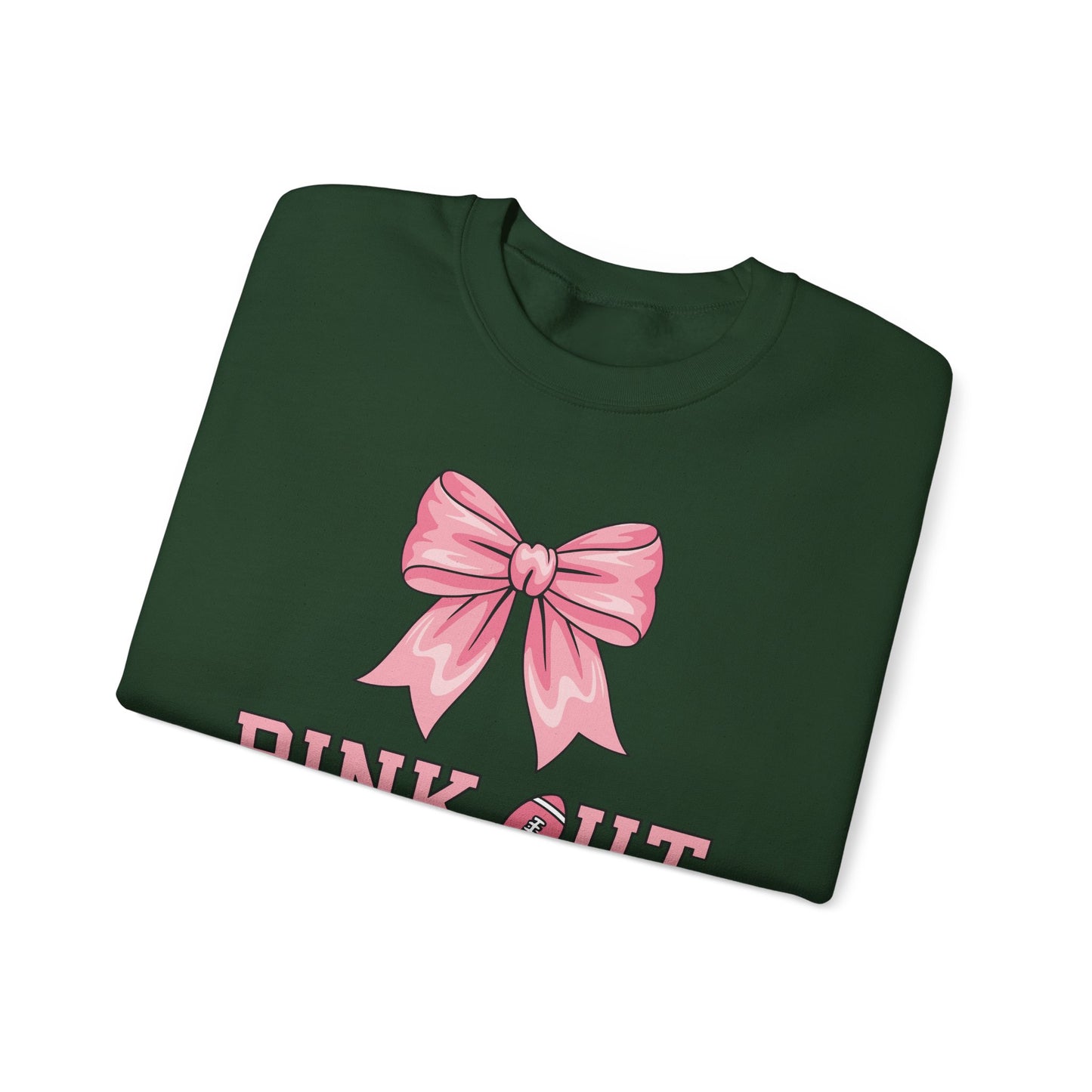 Pink Out Football Bow Preppy Breast Cancer Awareness Women Sweatshirt