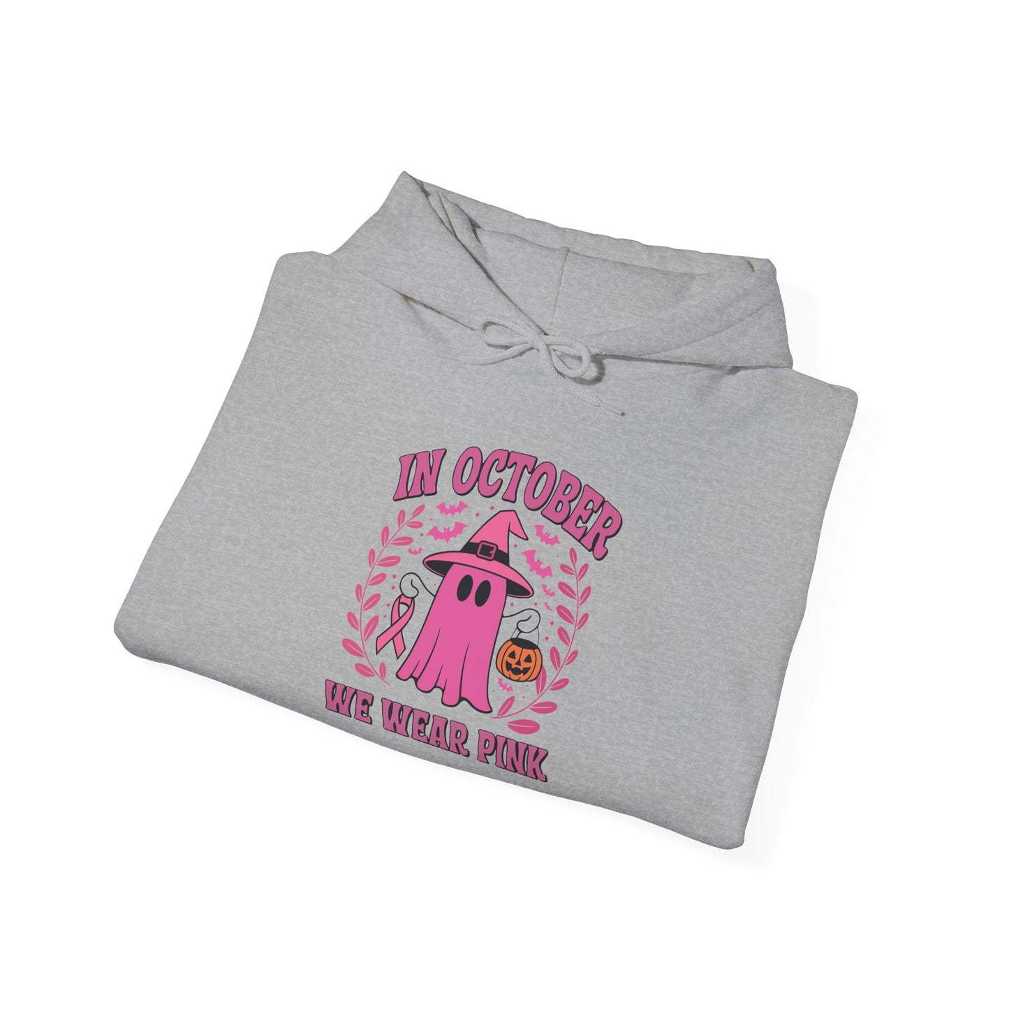 In October We Wear Pink Breast Cancer Awareness Halloween Hoodie