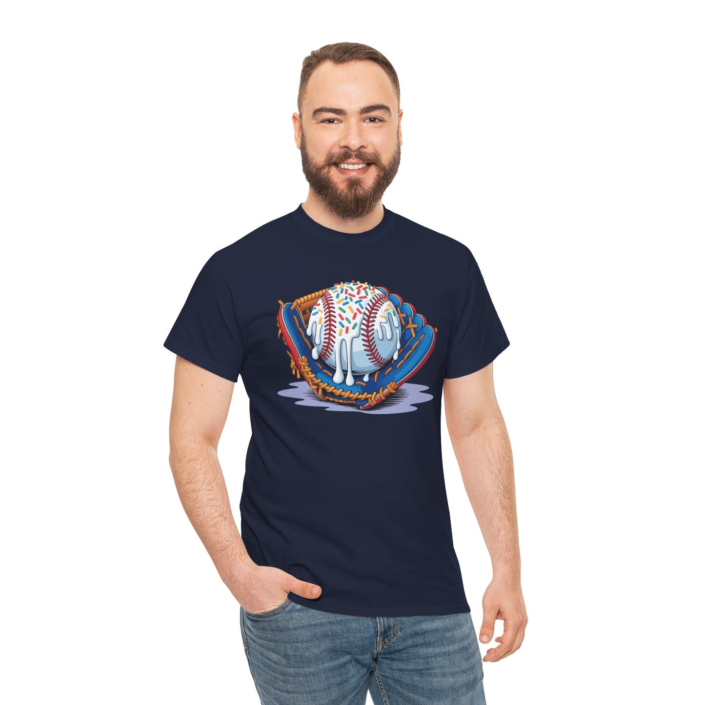 Baseball Drip Ice Cream Sprinkles Baseball Glove T-Shirt