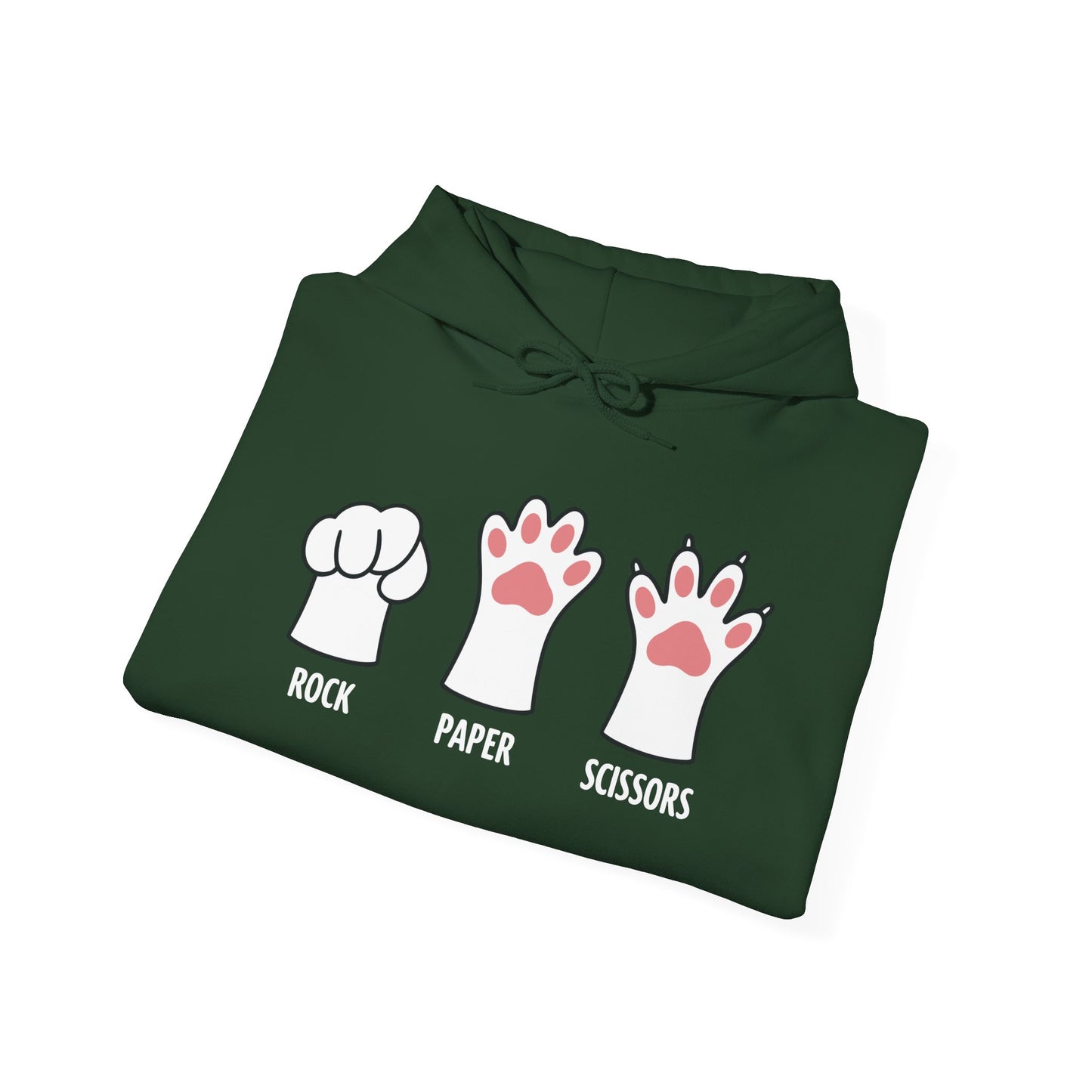 Funny Introvert Cat Animal Rescue Rock Paper Scissors Cute Paw Cat Hoodie