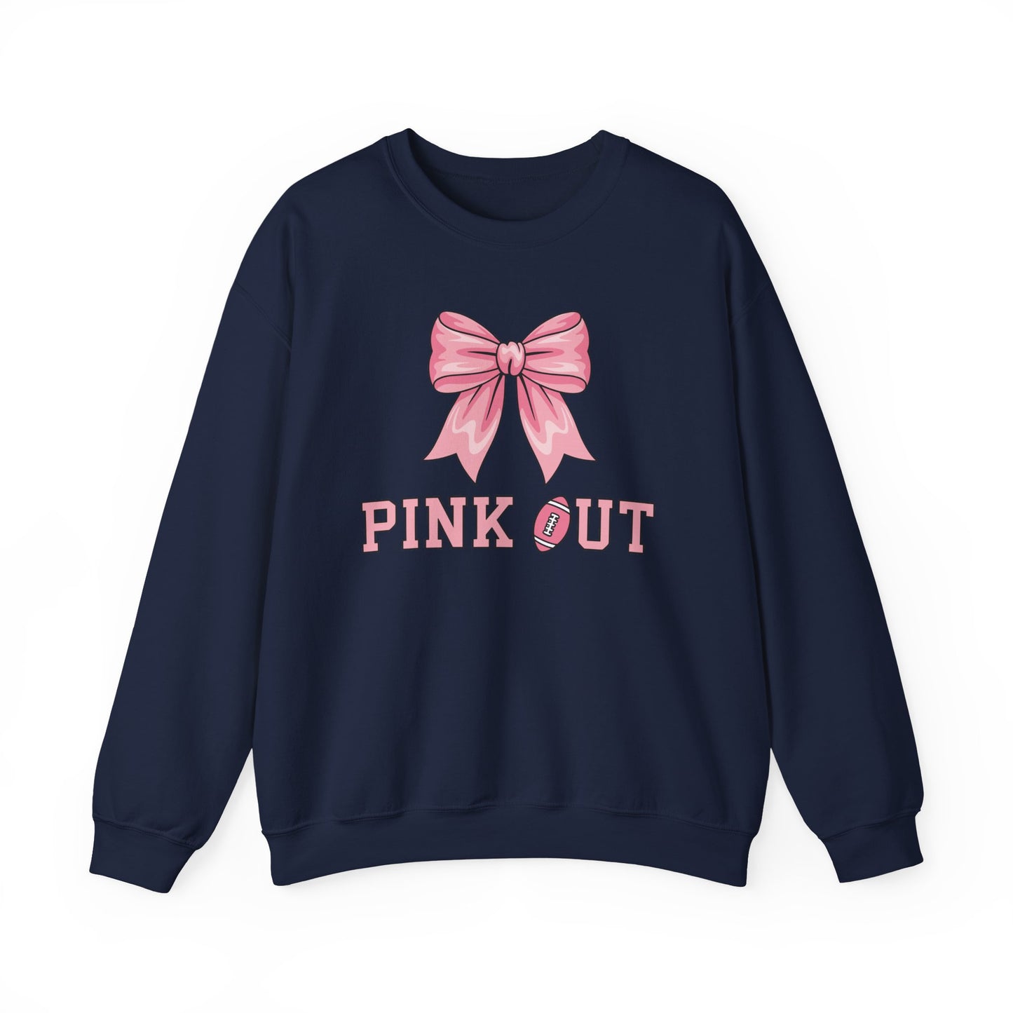 Pink Out Football Bow Preppy Breast Cancer Awareness Women Sweatshirt