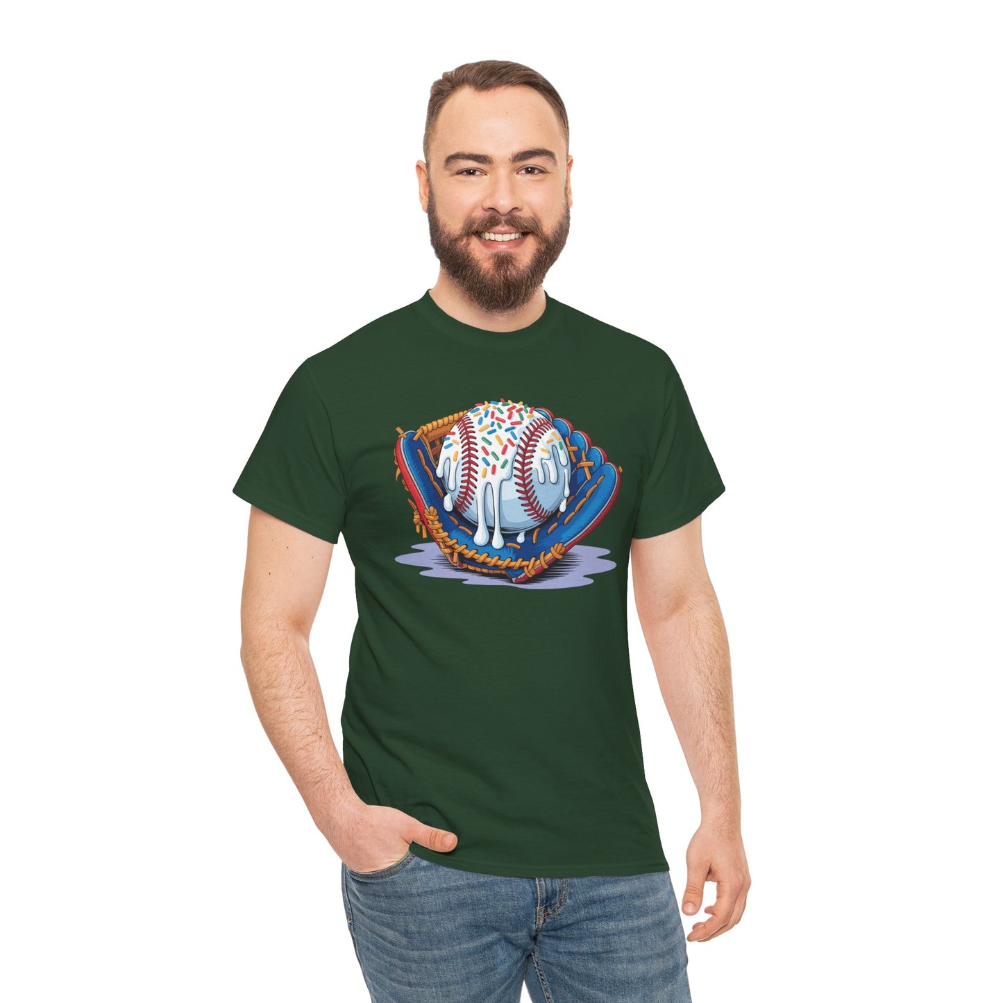 Baseball Drip Ice Cream Sprinkles Baseball Glove T-Shirt