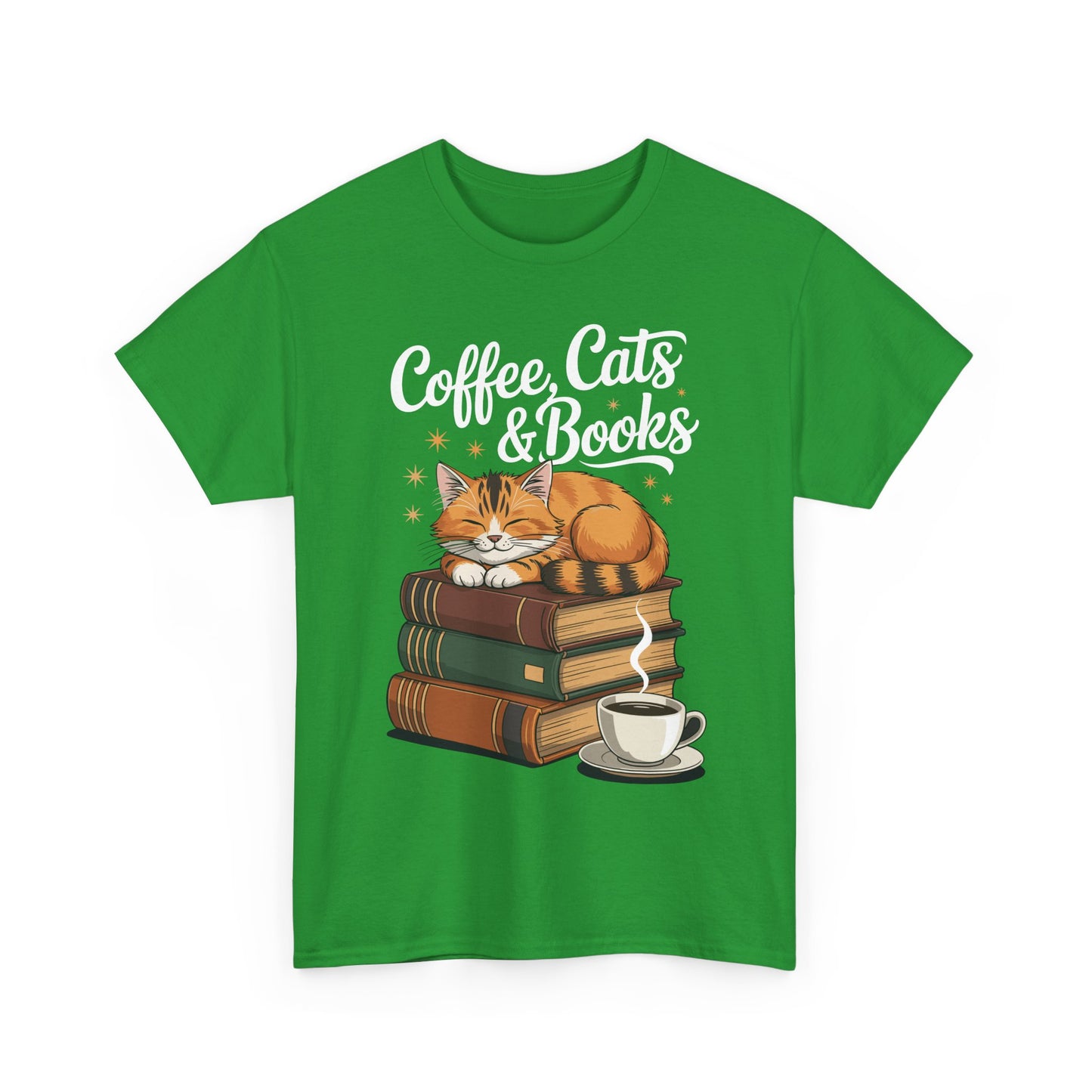 Coffee Cats & Books Lover Tee