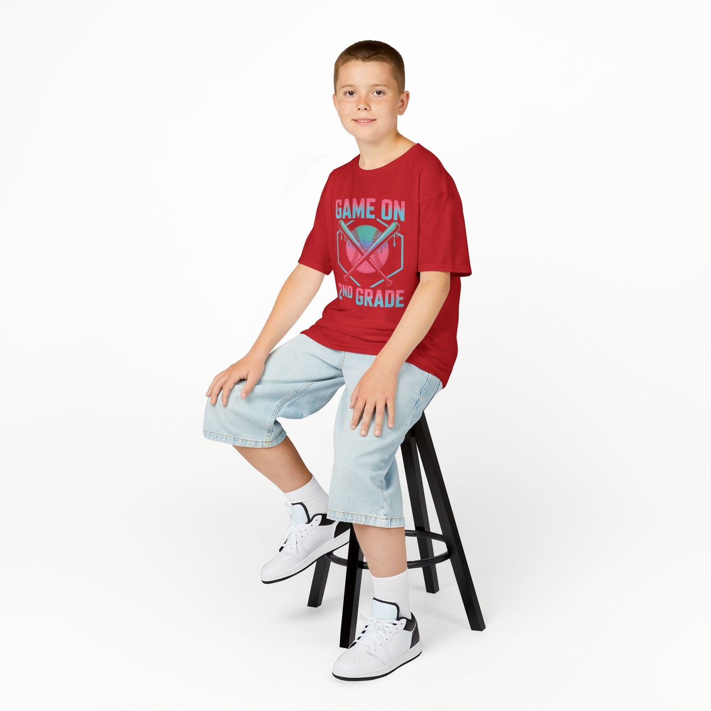 2nd Grade Back to School Baseball Drip Ice Cream Game On Kid T-Shirt