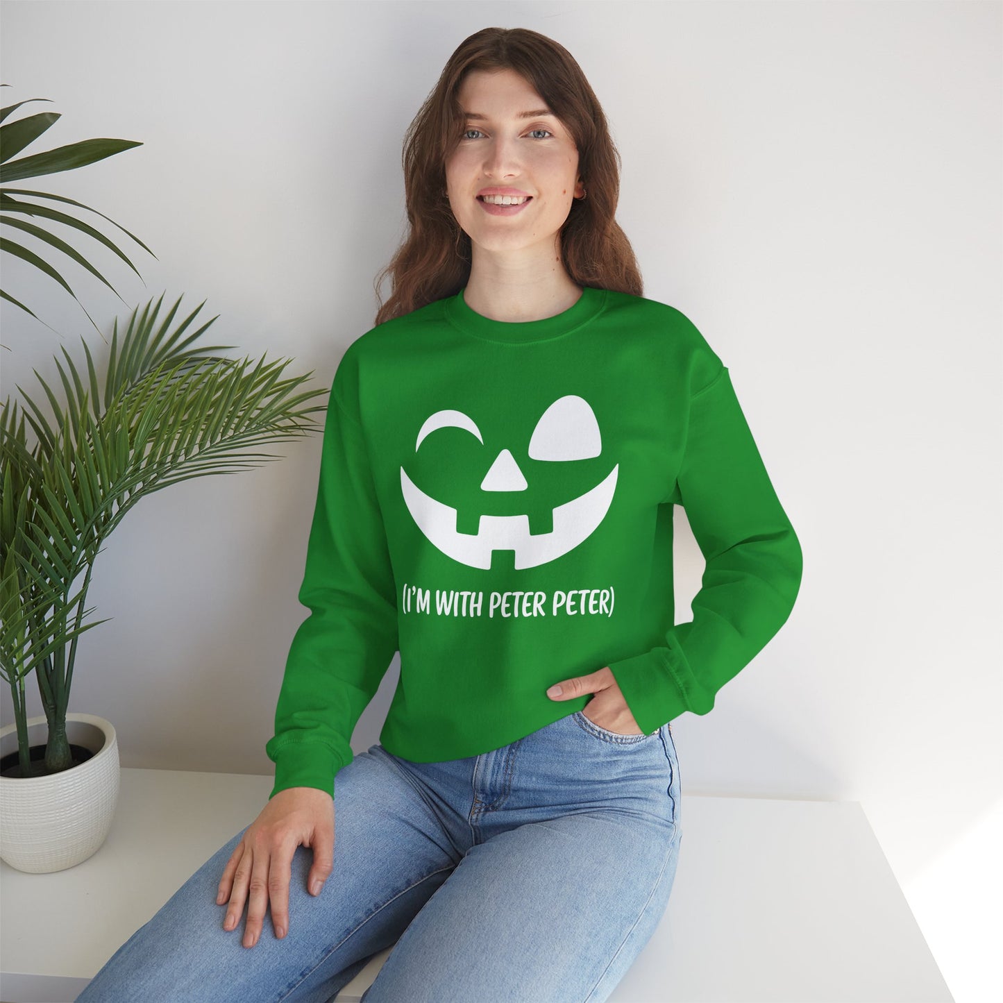 Im With Peter Couple Halloween Adult Eater Pumpkin Sweatshirt
