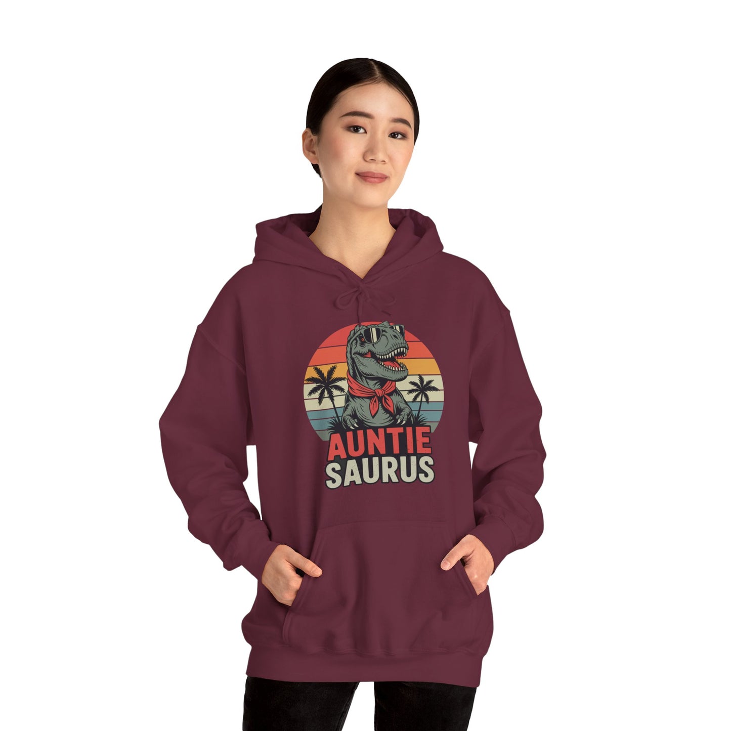 Auntiesaurus T Rex Dinosaur Auntie Saurus Family Matching Hoodie
