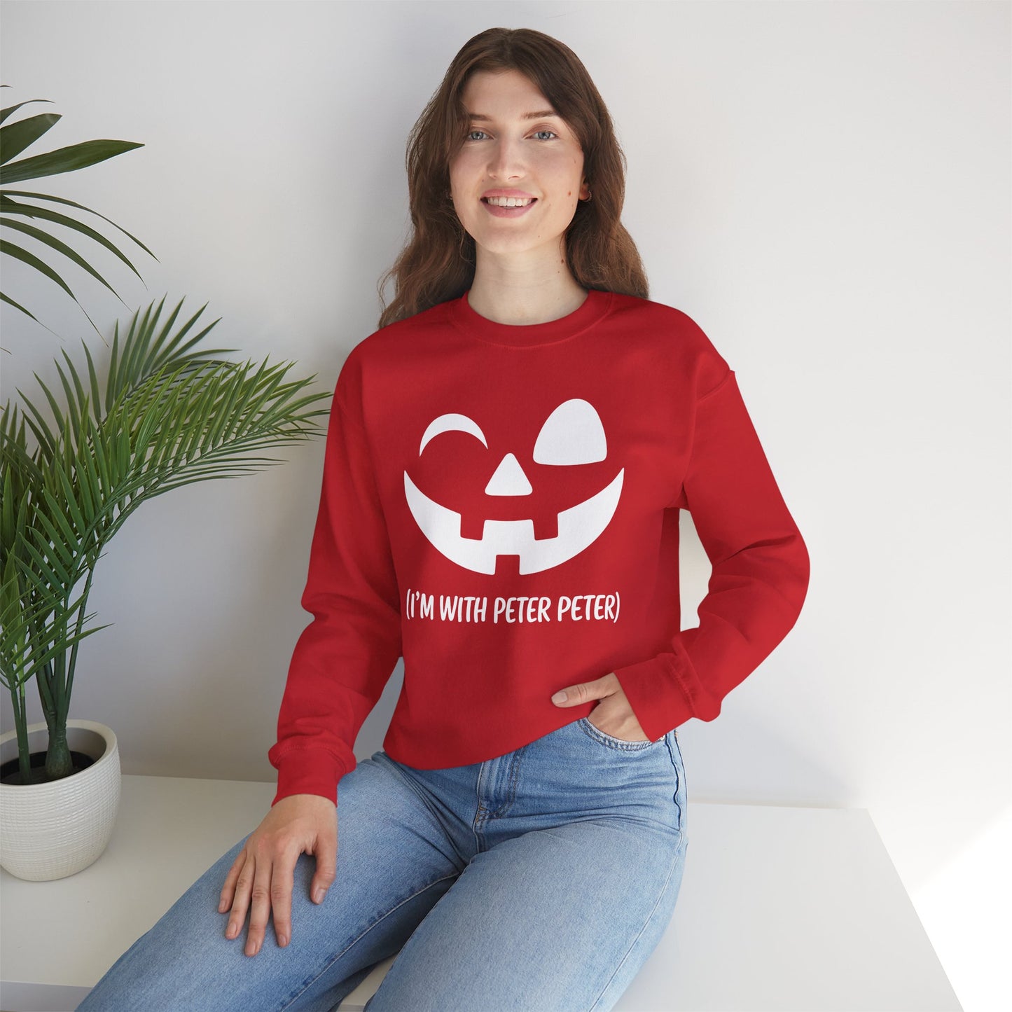 Im With Peter Couple Halloween Adult Eater Pumpkin Sweatshirt