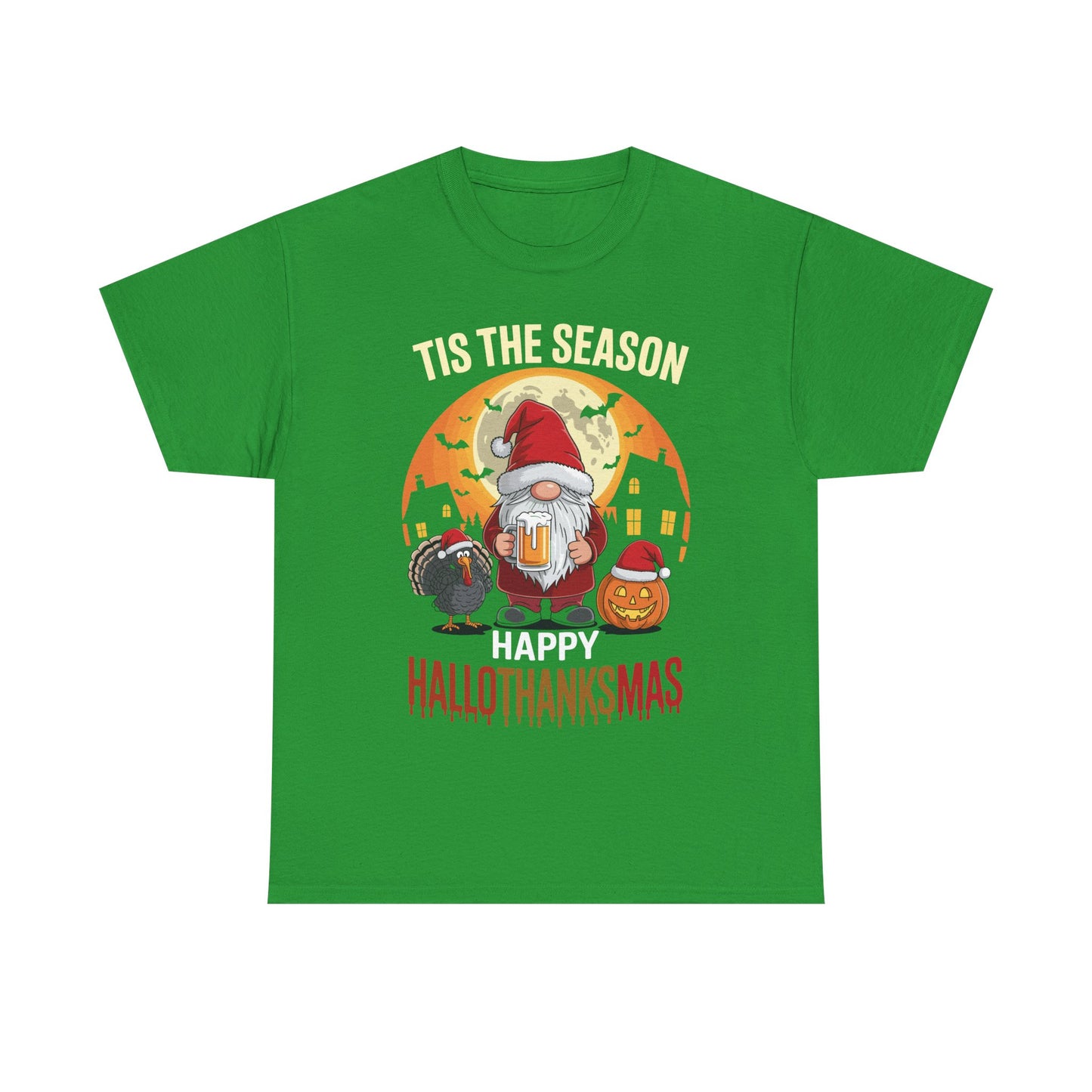 Happy Hallothanksmas Halloween Thanksgiving Merry Christmas T-Shirt