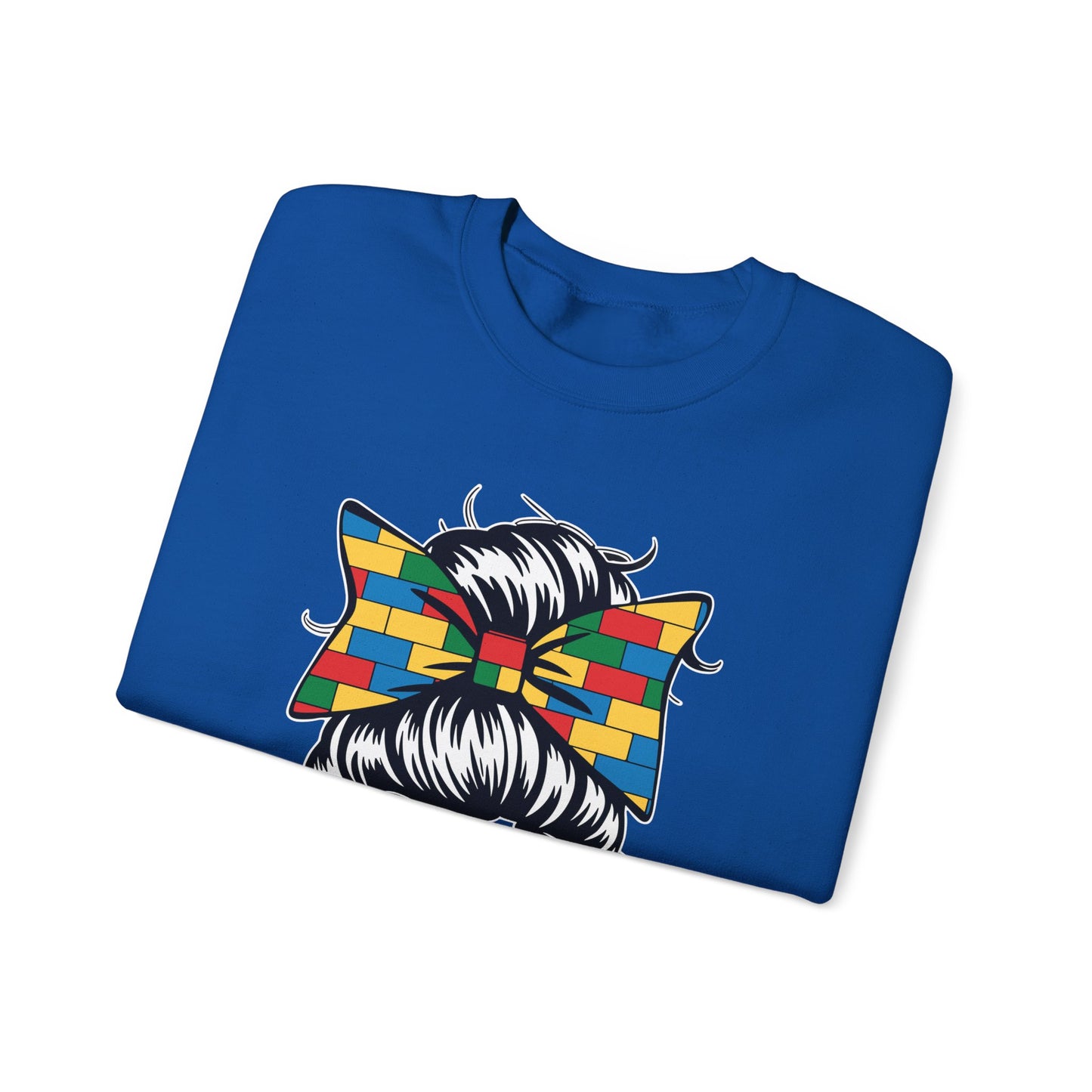 Building Block Messy Bun Mom Life Master Builder Mothers Day Sweatshirt