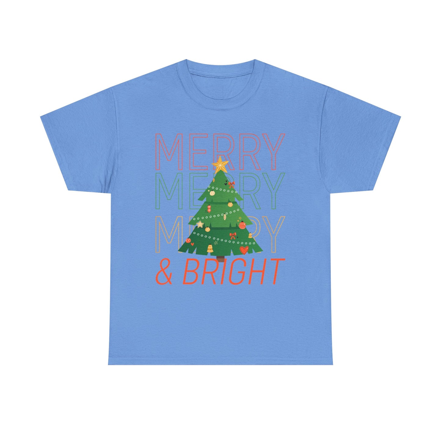Merry and Bright Christmas Tee Cute Holiday Shirt for Men and Women