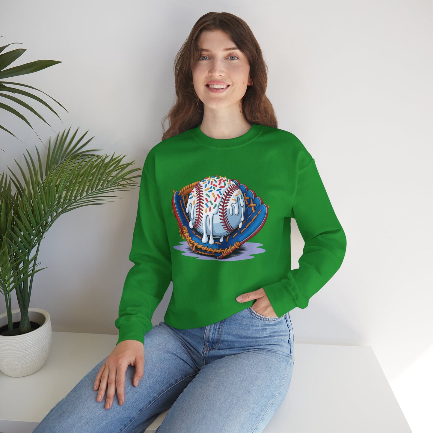 Baseball Drip Ice Cream Sprinkles Baseball Glove Sweatshirt