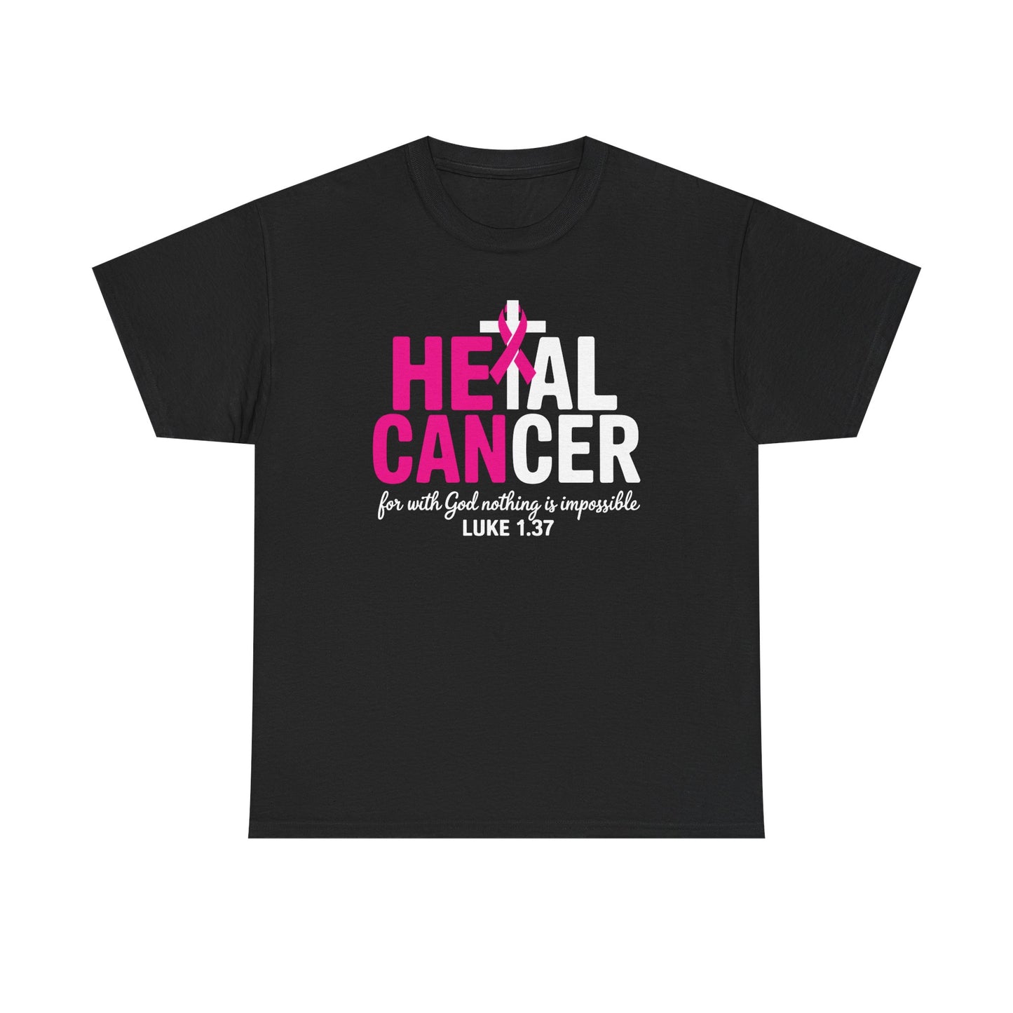 Heal Cancer Believe God Christian Breast Cancer Awareness T-Shirt
