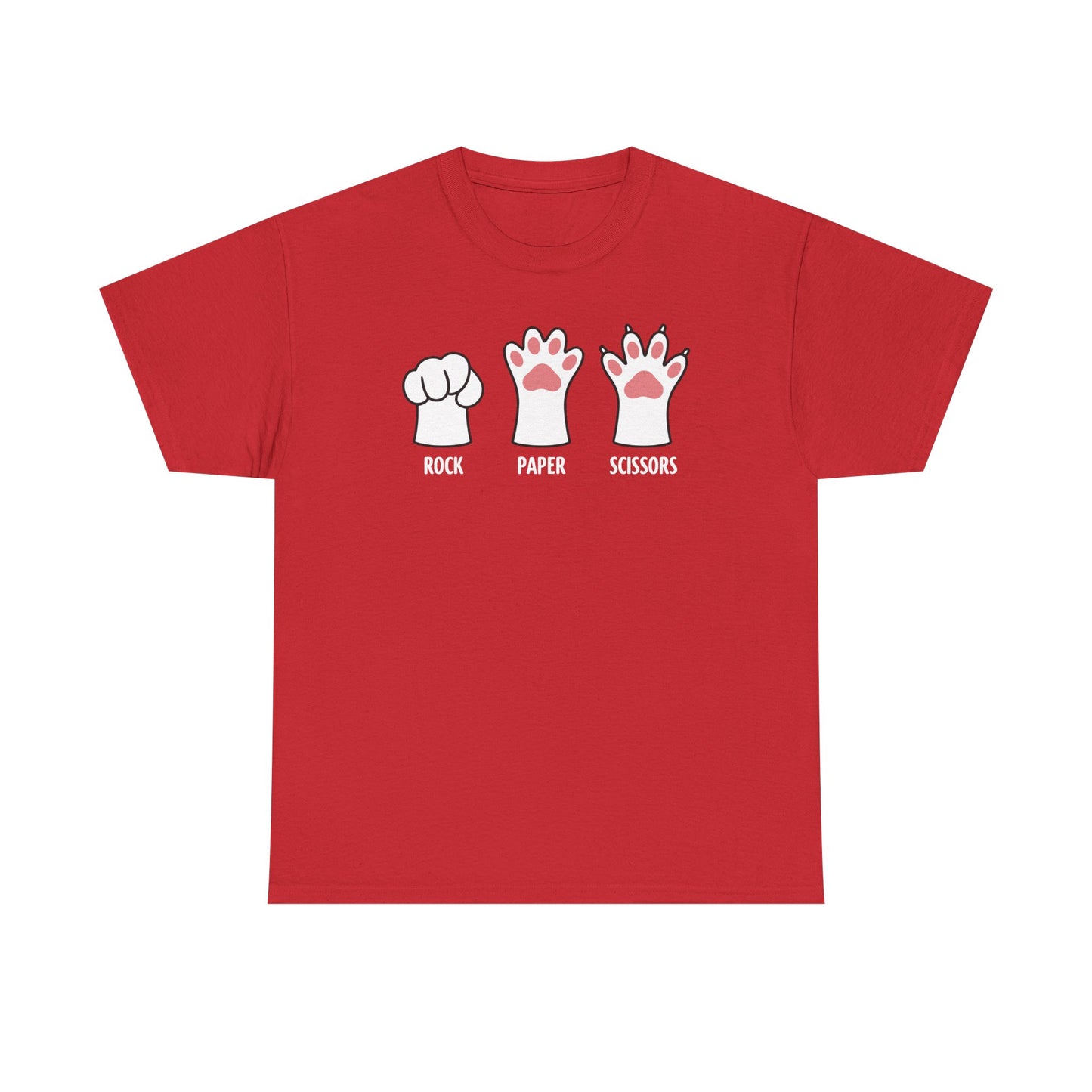 Funny Introvert Cat Animal Rescue Rock Paper Scissors Cute Paw Cat T-Shirt