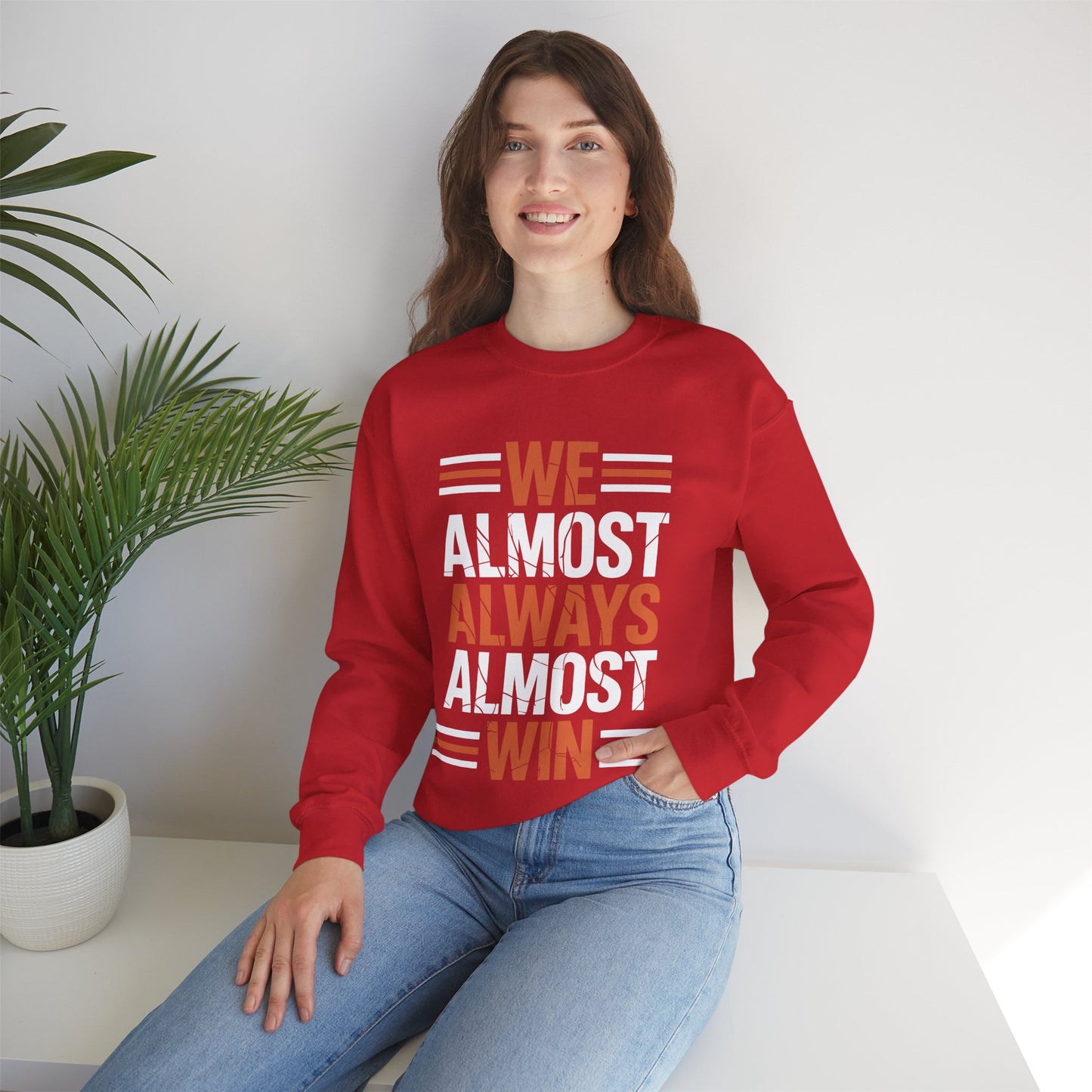 Funny Cleveland Throwback We Almost Always Almost Win Football Fans Lovers Sweatshirt