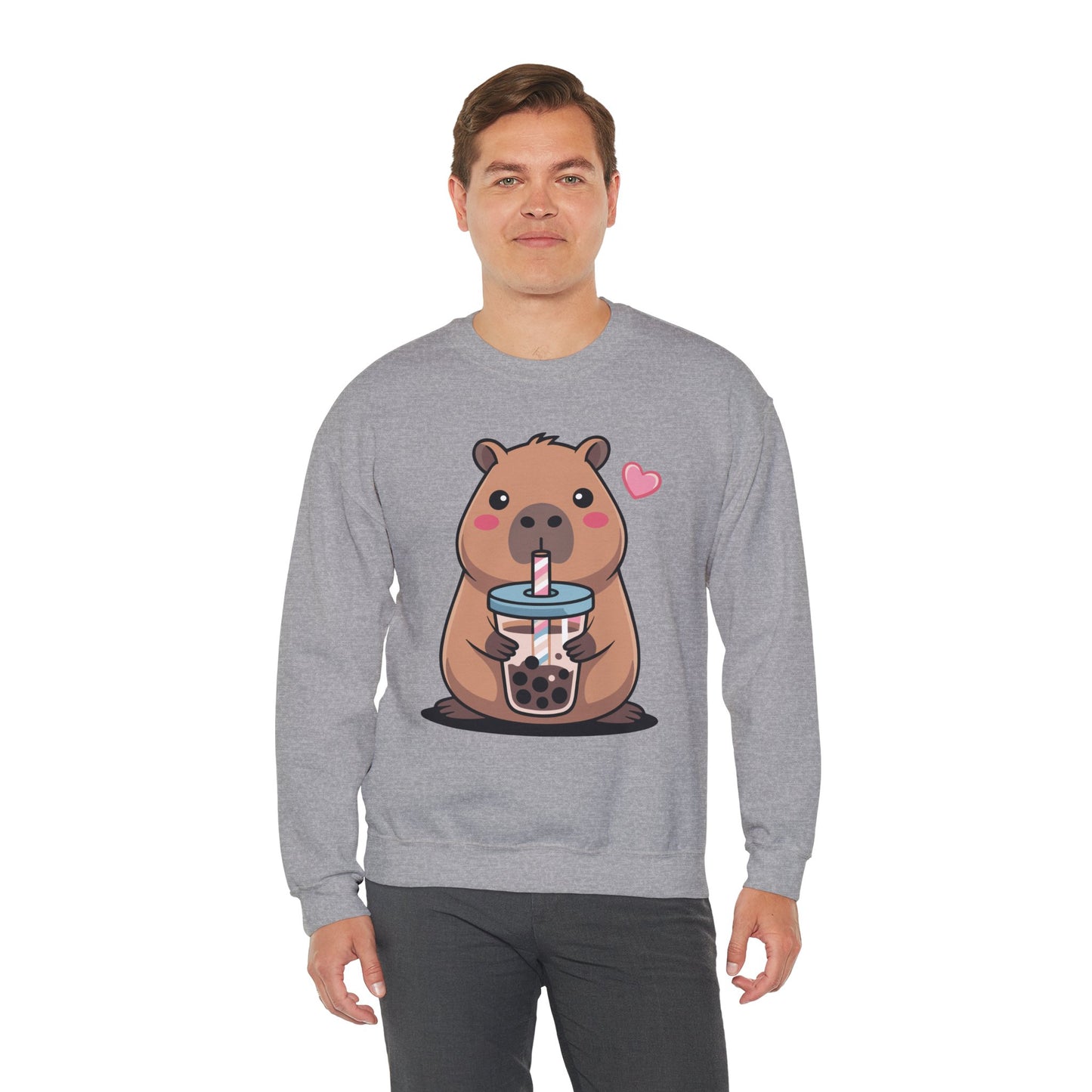 Cute Capybara Kawaii Anime Drinking Bubble Tea Lover Girls Sweatshirt
