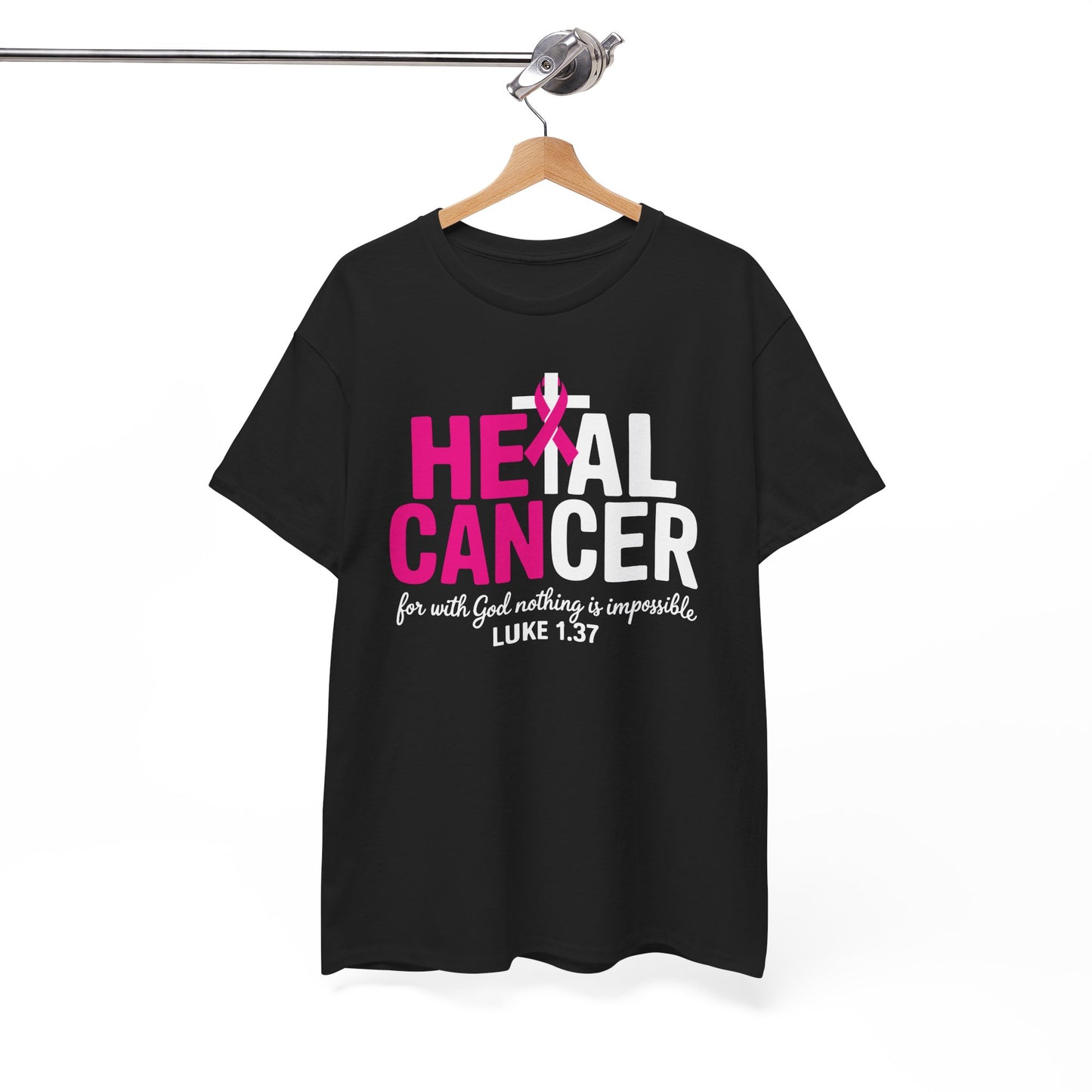 Heal Cancer Believe God Christian Breast Cancer Awareness T-Shirt