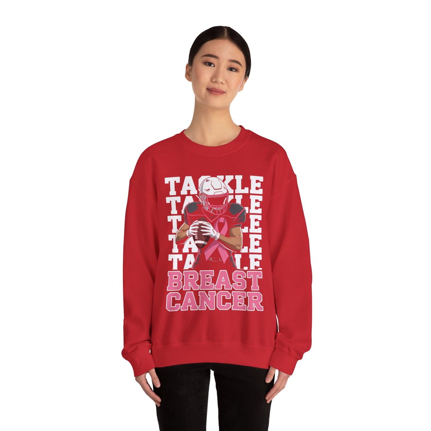 Tackle Football Breast Cancer Awareness Pink Ribbon Sweatshirt