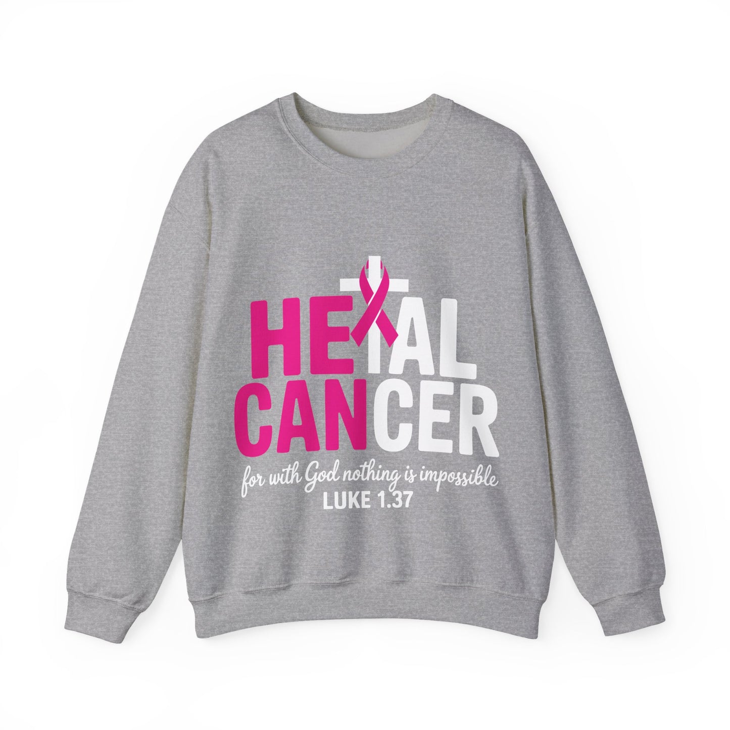 Heal Cancer Believe God Christian Breast Cancer Awareness Sweatshirt