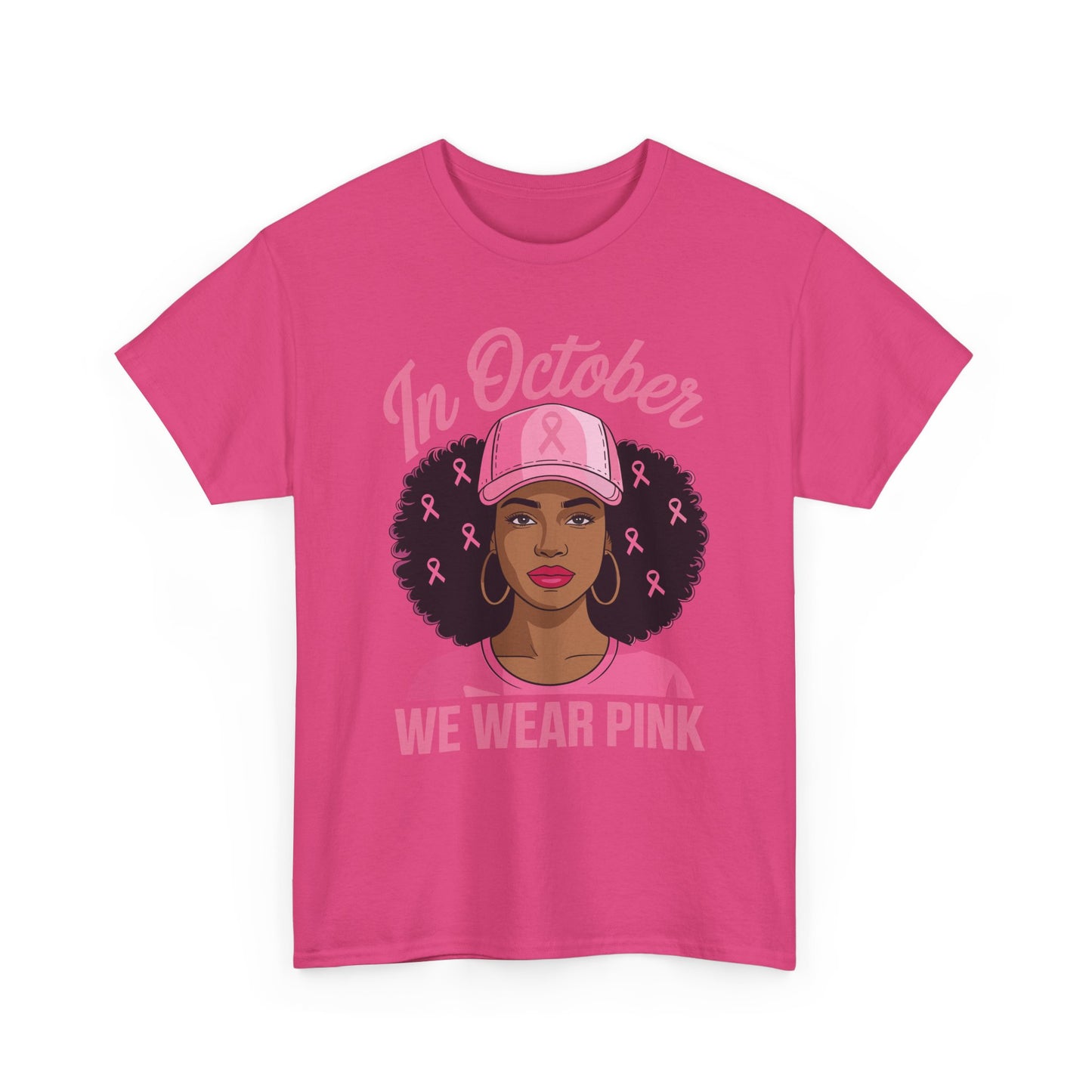 In October We Wear Pink Black Women Breast Cancer Awareness T-Shirt