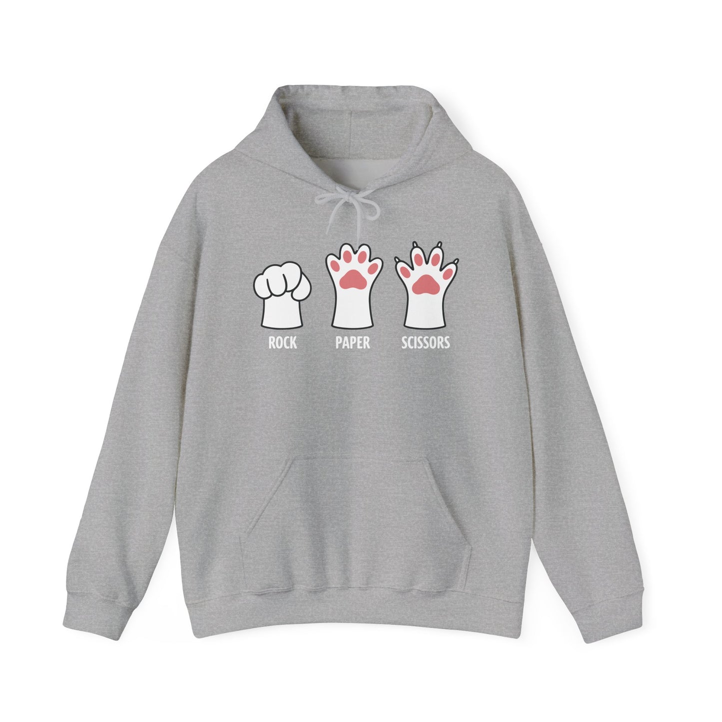 Funny Introvert Cat Animal Rescue Rock Paper Scissors Cute Paw Cat Hoodie