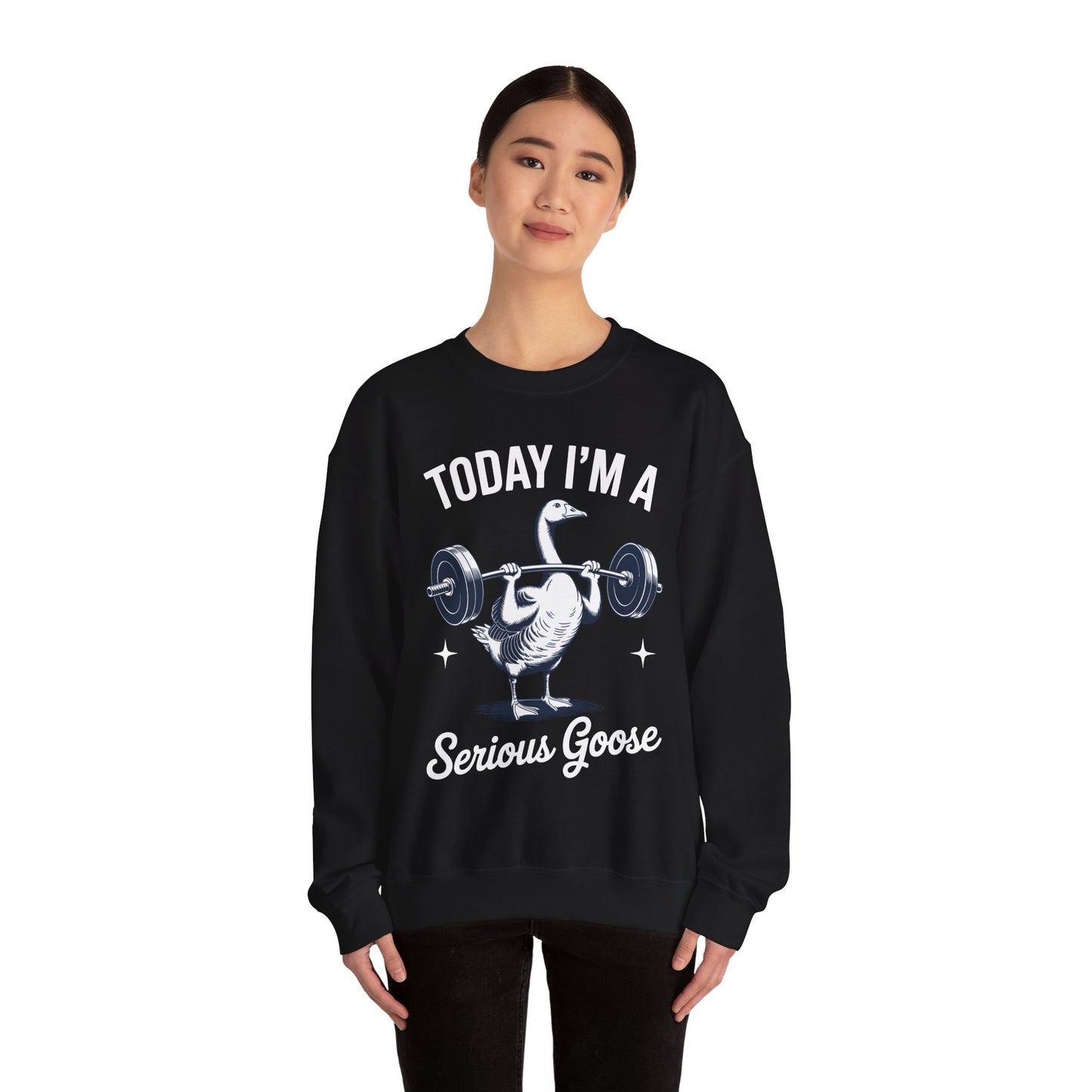 Funny Today I'm A Serious Goose Lifting Weights Gym Fitness Sweatshirt