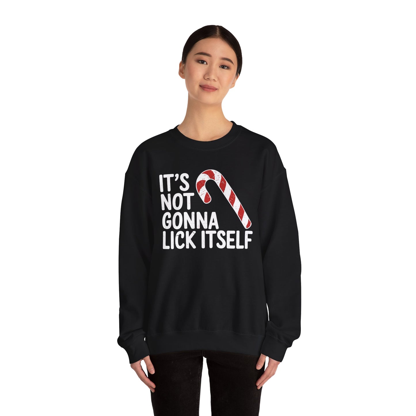 Funny Candy Cane Lick Itself Adult Christmas in July Gift Sweatshirt