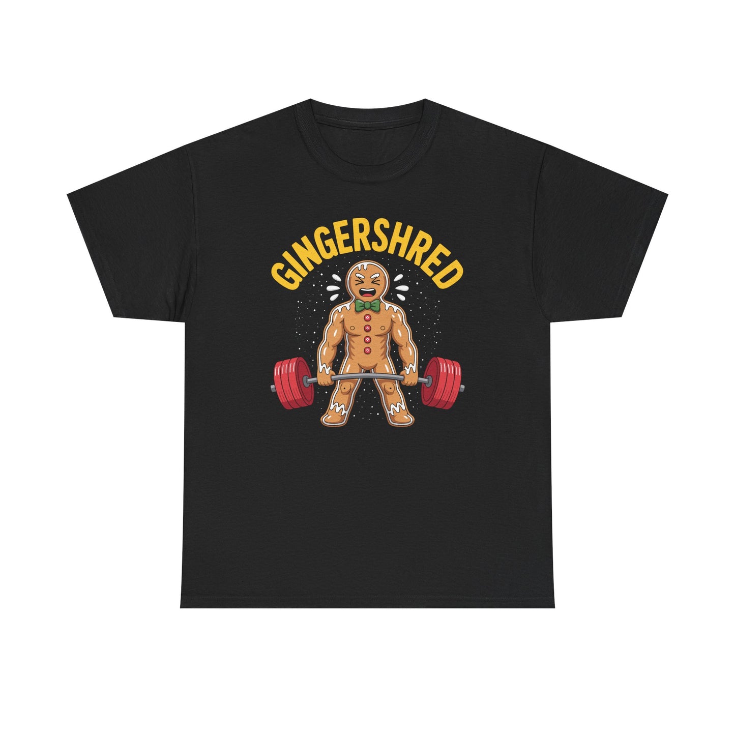 Funny Gingershred Gingerbread Man Gym Bodybuilding Christmas T-Shirt