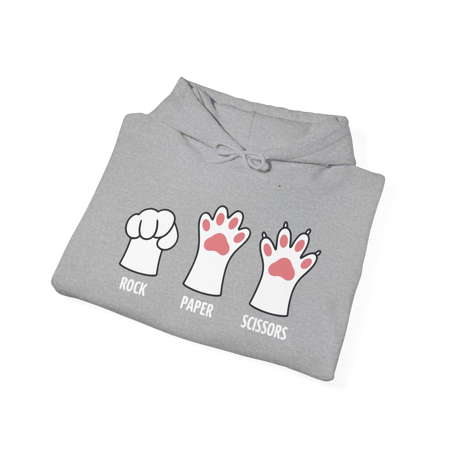 Funny Introvert Cat Animal Rescue Rock Paper Scissors Cute Paw Cat Hoodie