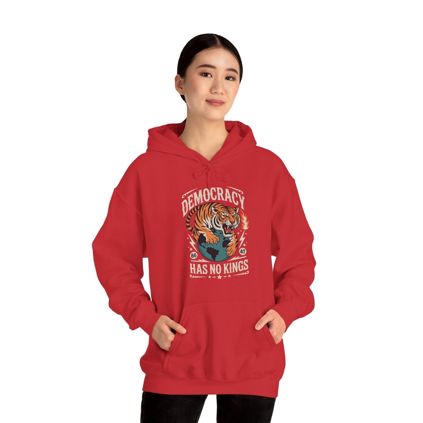 Democracy Has No King 8647 Anti Trump America Social Justice Hoodie