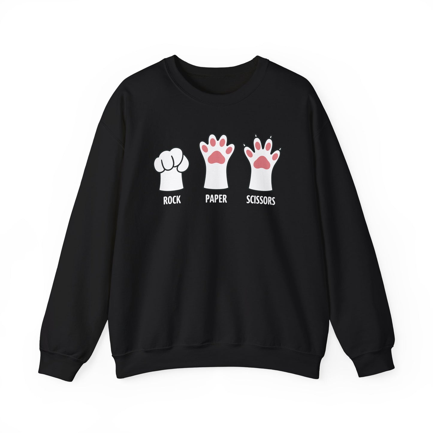 Funny Introvert Cat Animal Rescue Rock Paper Scissors Cute Paw Cat Sweatshirt