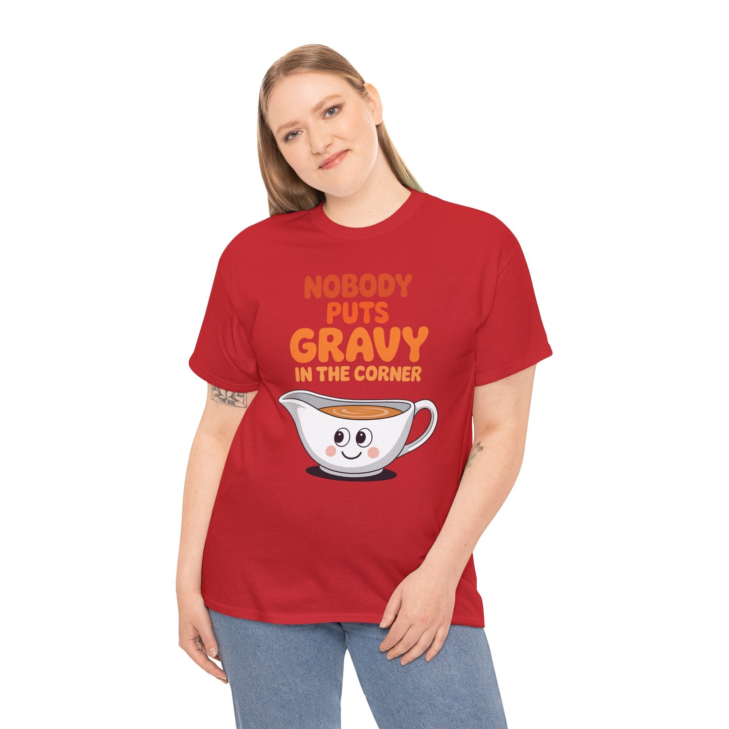 Nobody Puts Gravy in the Corner Funny Cute Thanksgiving Food T-Shirt