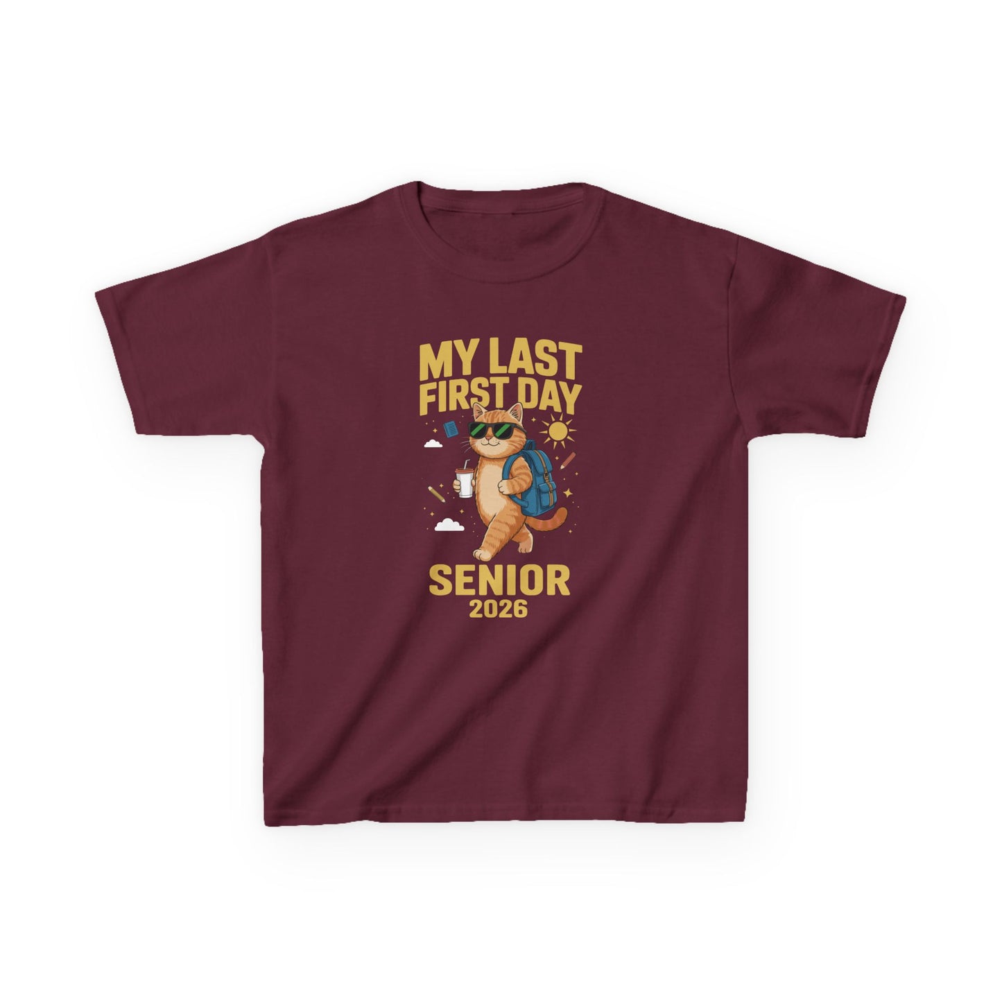 My Last First Day Senior 2026 Cat Back to School Cool Class T-Shirt