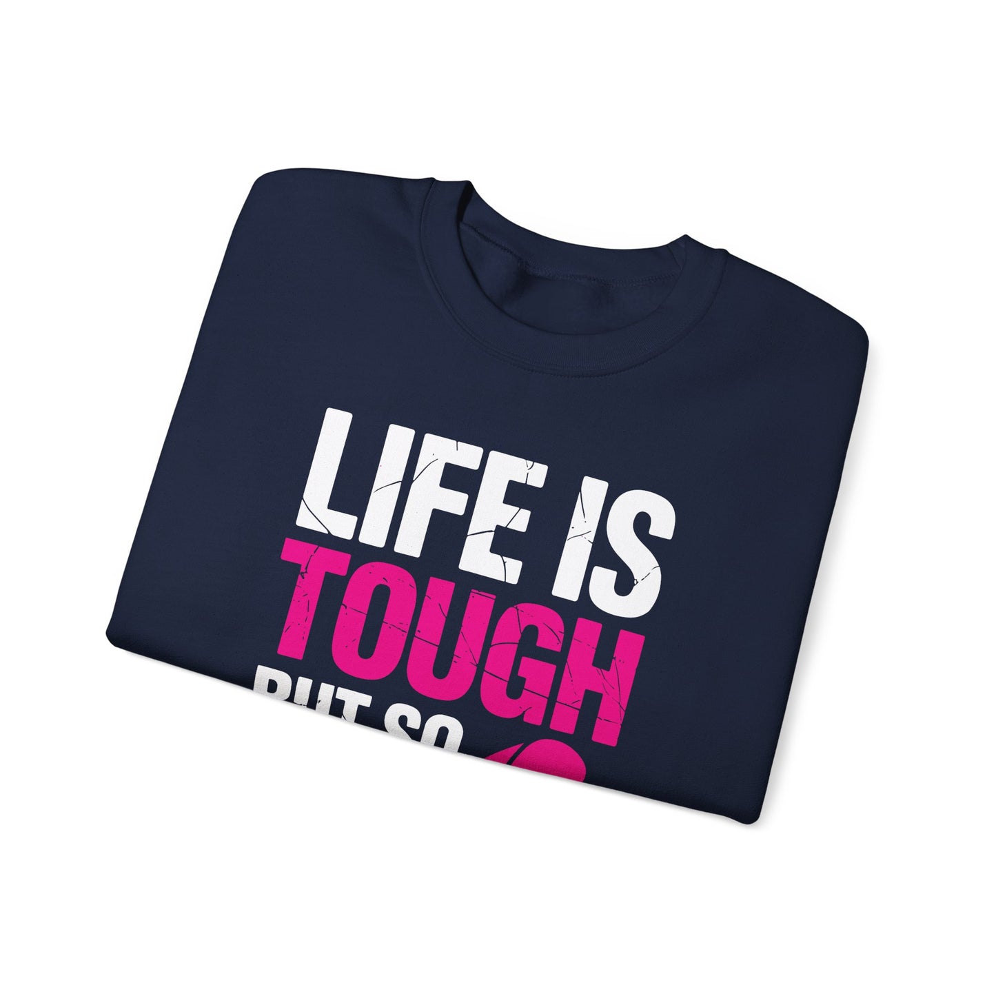 Life Is Tough But So Is My Wife Breast Cancer Awareness Gift Sweatshirt