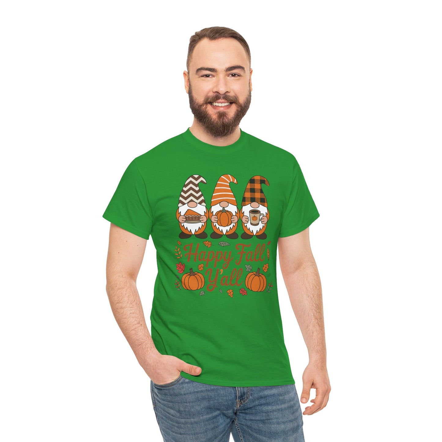 Happy Fall Y'all Gnome Pumpkin Autumn Thanksgiving Men Women T-Shirt