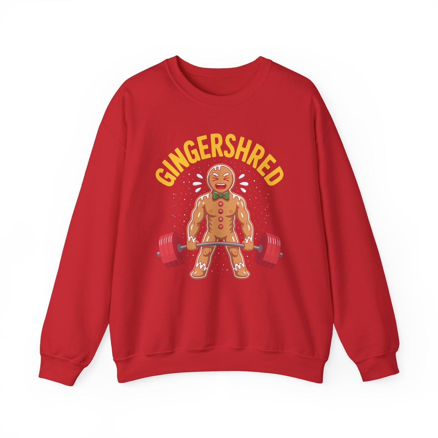 Funny Gingershred Gingerbread Man Gym Bodybuilding Christmas Sweatshirt