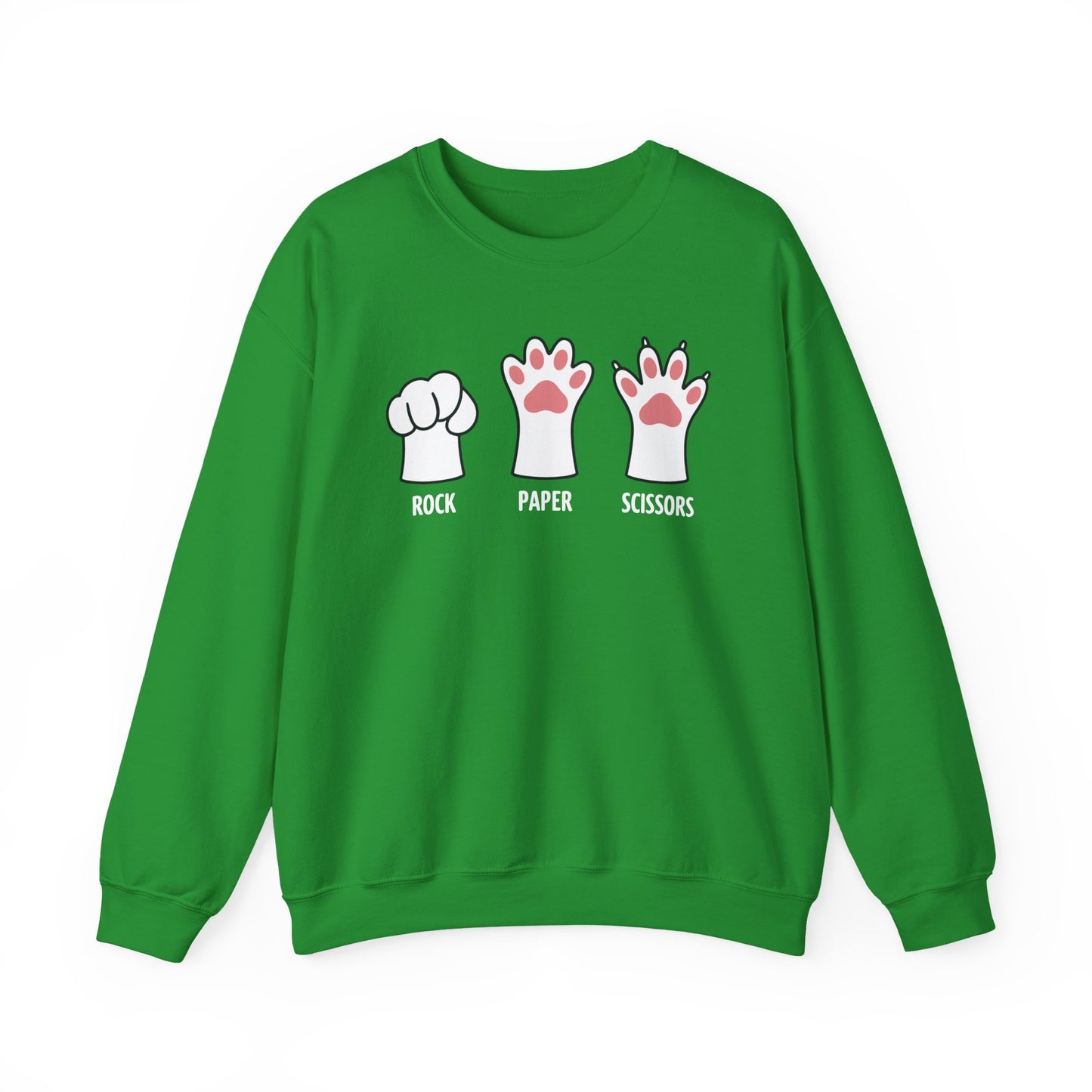 Funny Introvert Cat Animal Rescue Rock Paper Scissors Cute Paw Cat Sweatshirt