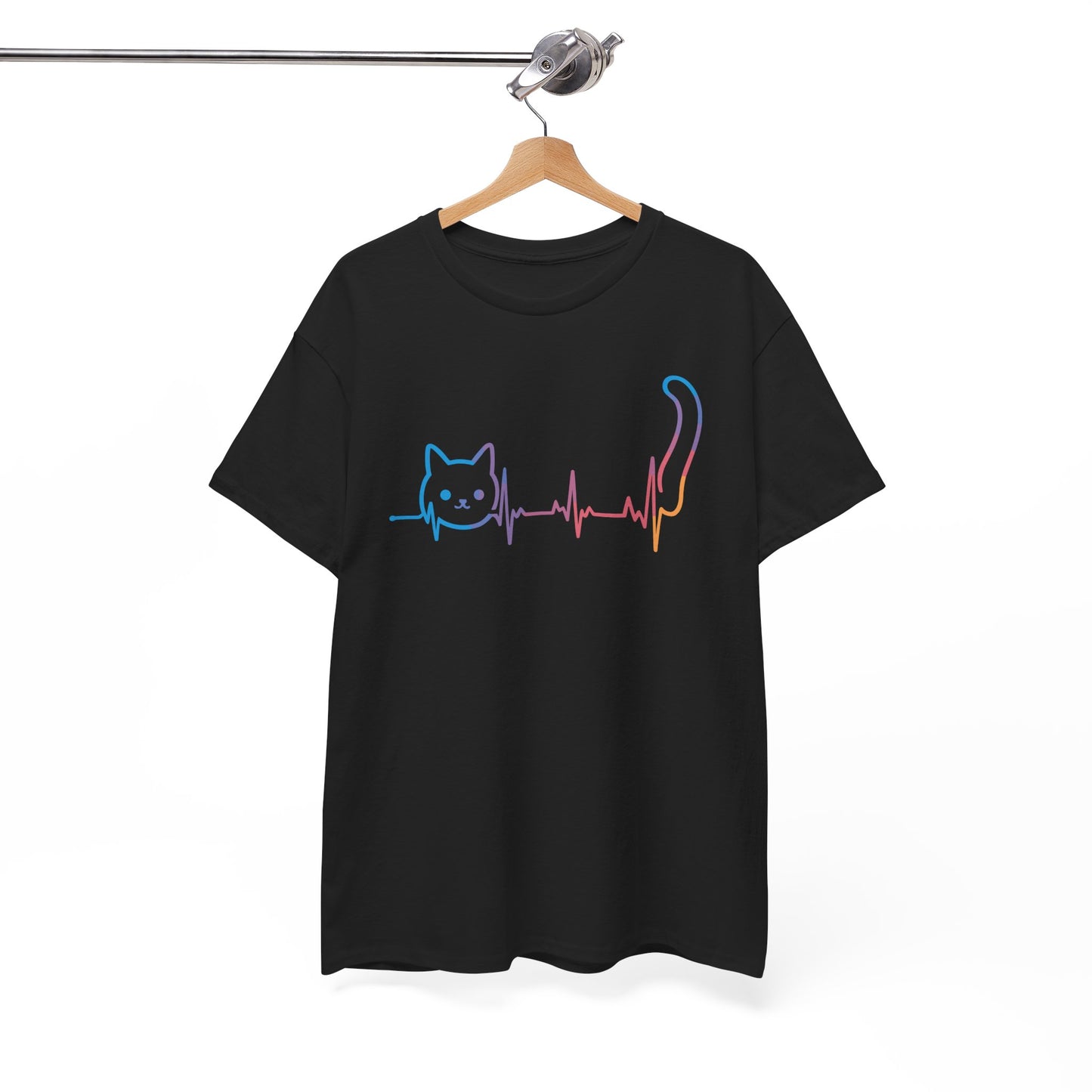 Heartbeat Cat Lover Animal Silhouette Cute Cat T-Shirt